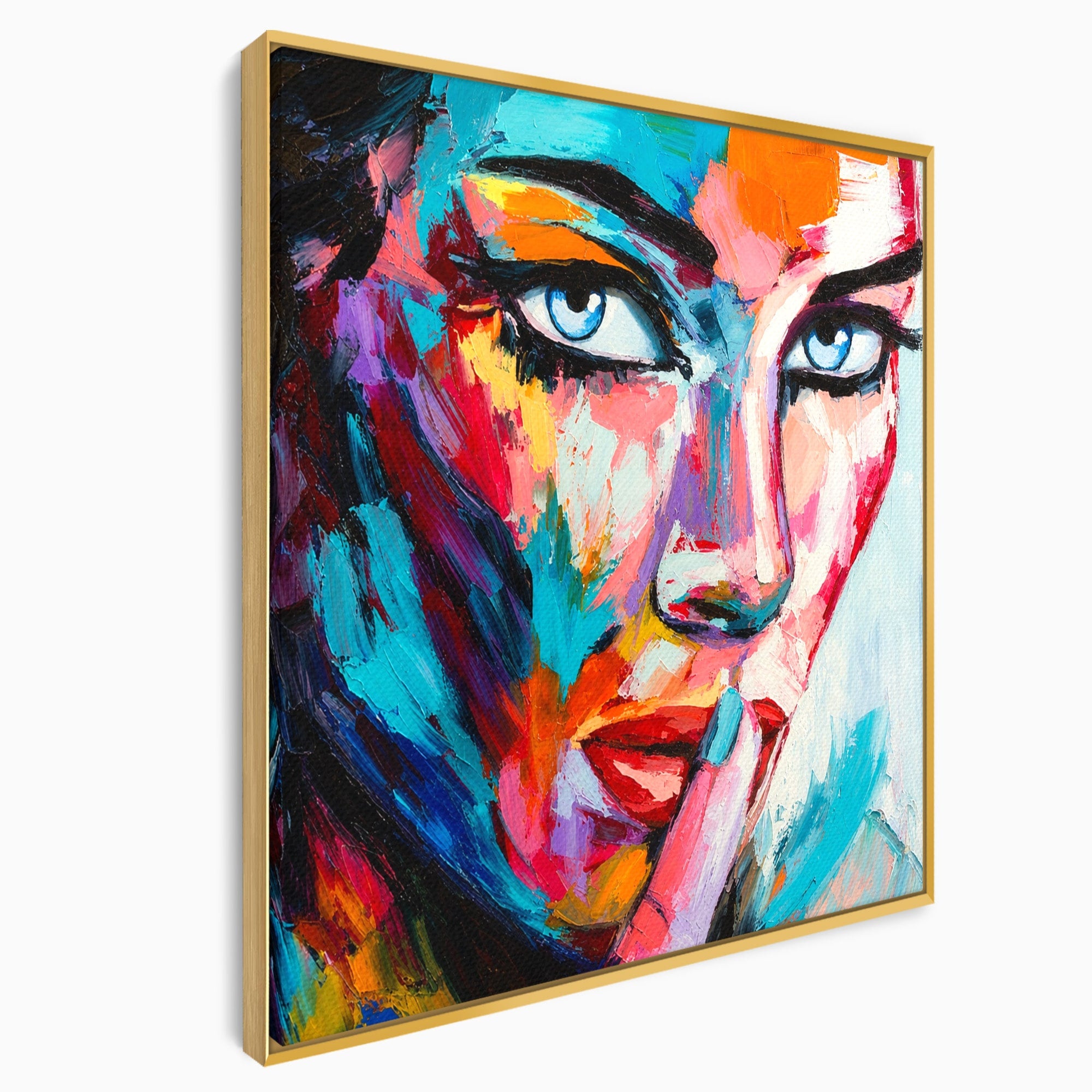 Tablou Canvas Premium LuxCanva® GL1067, Tacerea Vorbeste, Femeie, Portret, Abstract, Contemplatie, Living, Culori Vibrante