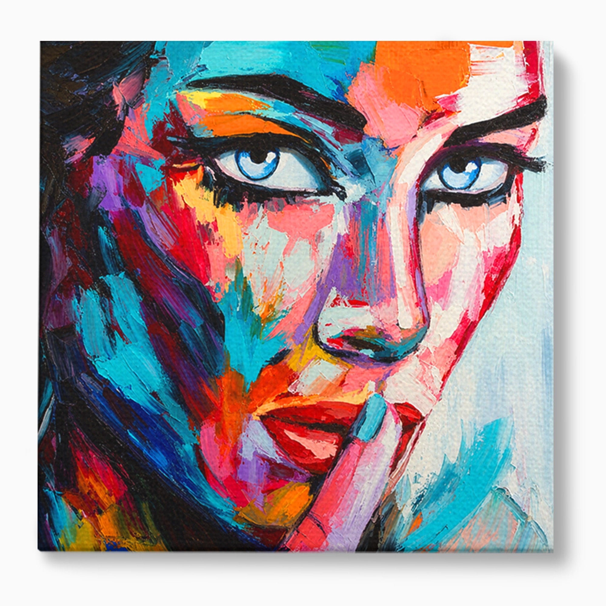 Tablou Canvas Premium LuxCanva® GL1067, Tacerea Vorbeste, Femeie, Portret, Abstract, Contemplatie, Living, Culori Vibrante