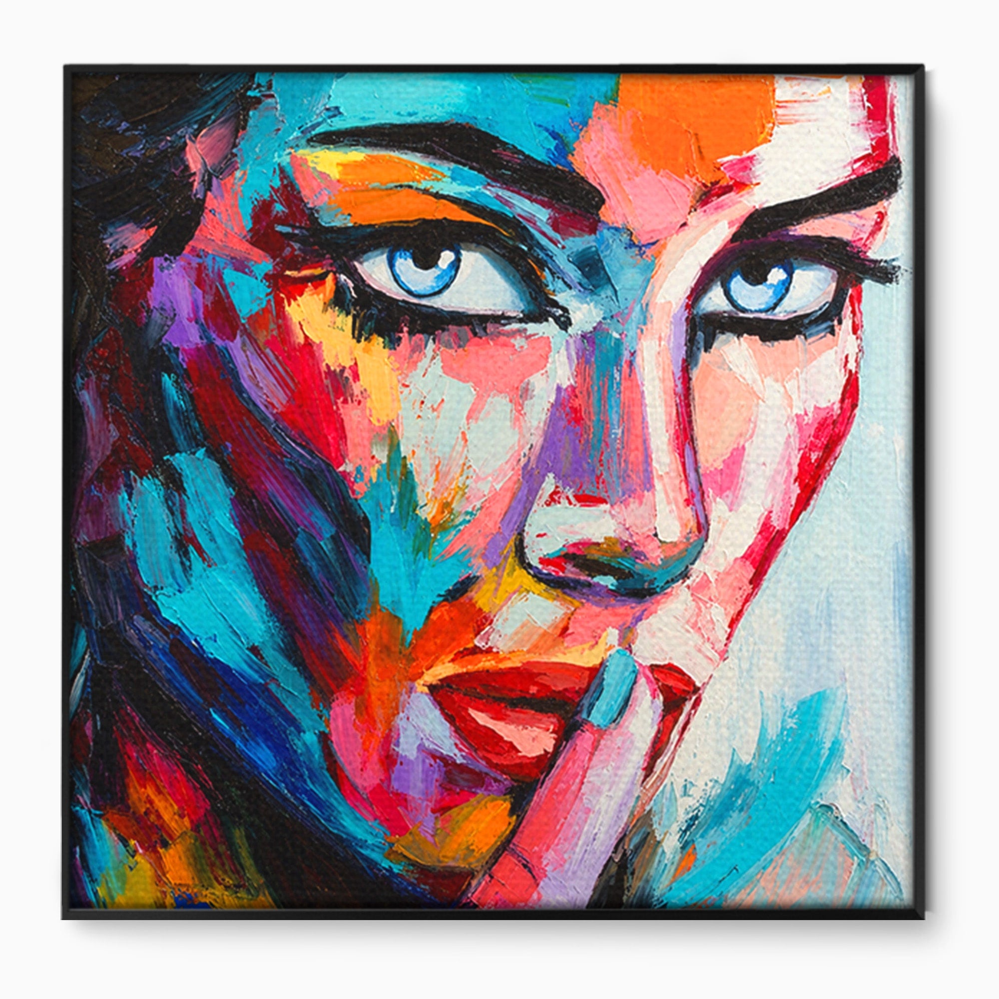 Tablou Canvas Premium LuxCanva® GL1067, Tacerea Vorbeste, Femeie, Portret, Abstract, Contemplatie, Living, Culori Vibrante