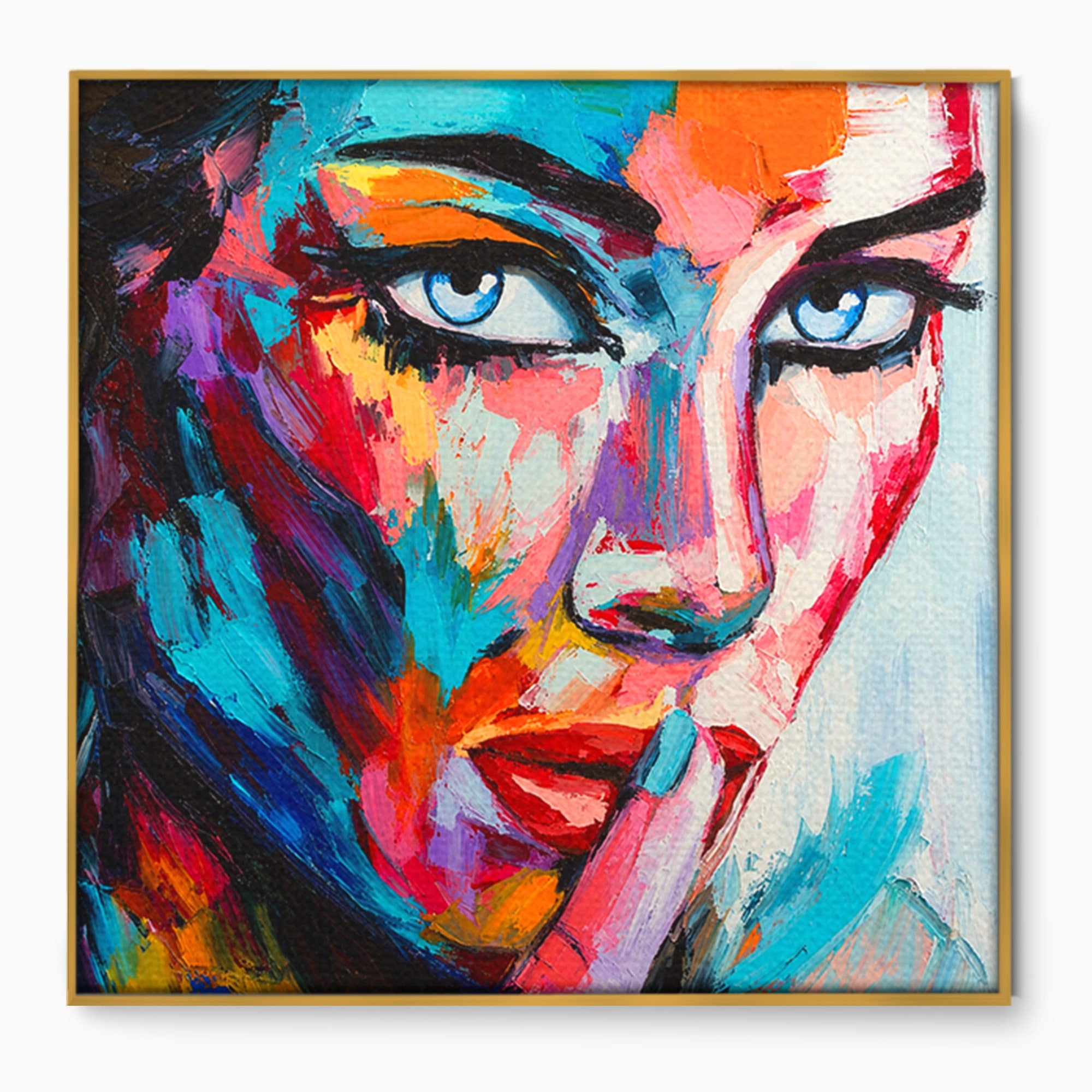 Tablou Canvas Premium LuxCanva® GL1067, Tacerea Vorbeste, Femeie, Portret, Abstract, Contemplatie, Living, Culori Vibrante