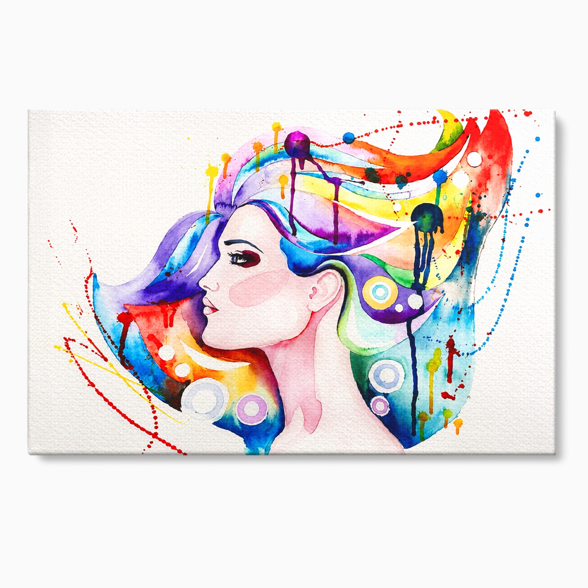 Tablou Canvas Premium LuxCanva® GL1068, Magia Gandurilor, Portret, Femeie, Arta Abstracta, Modern, Living, Culori Vibrante