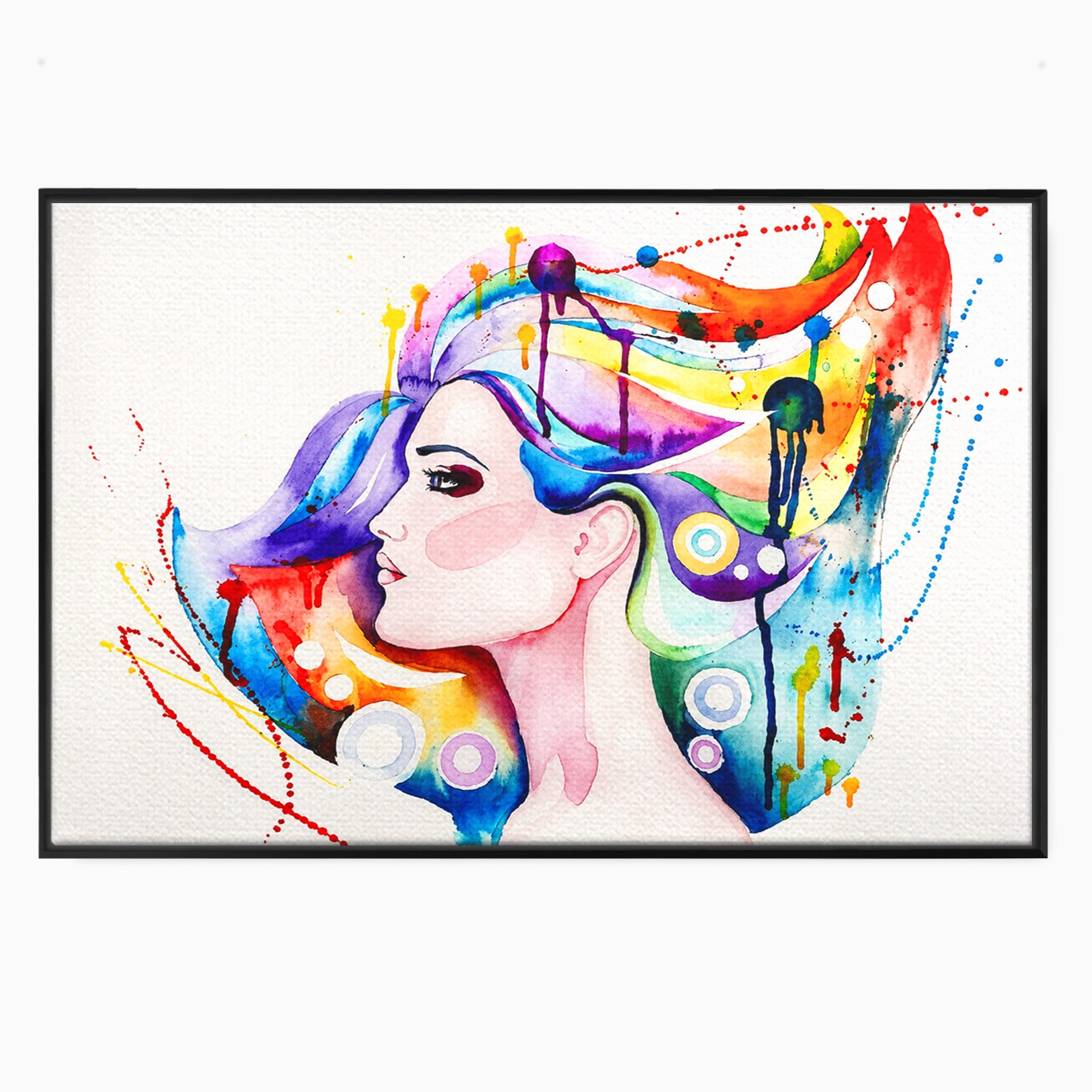 Tablou Canvas Premium LuxCanva® GL1068, Magia Gandurilor, Portret, Femeie, Arta Abstracta, Modern, Living, Culori Vibrante