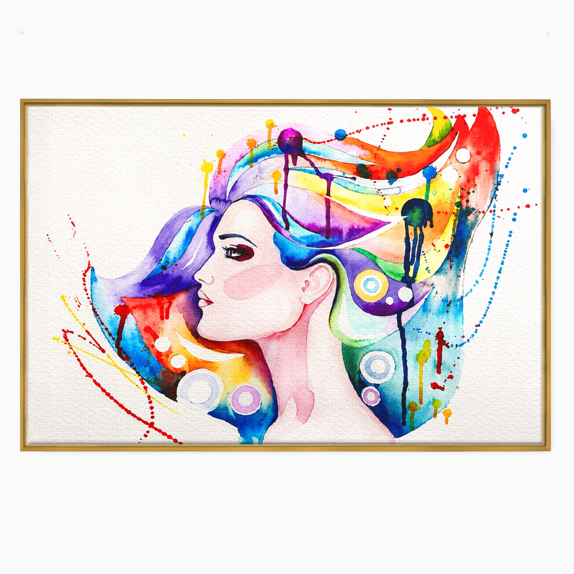 Tablou Canvas Premium LuxCanva® GL1068, Magia Gandurilor, Portret, Femeie, Arta Abstracta, Modern, Living, Culori Vibrante