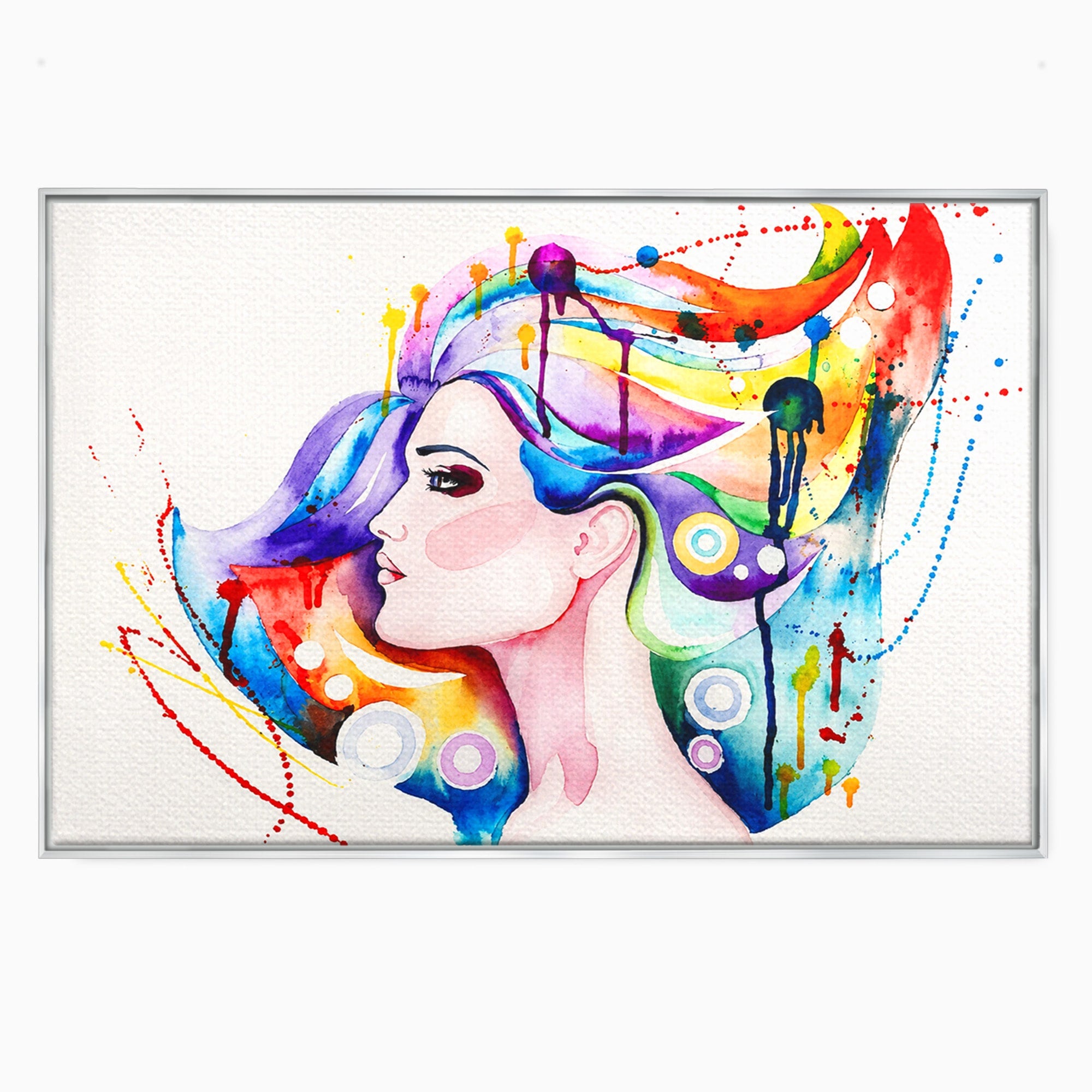 Tablou Canvas Premium LuxCanva® GL1068, Magia Gandurilor, Portret, Femeie, Arta Abstracta, Modern, Living, Culori Vibrante