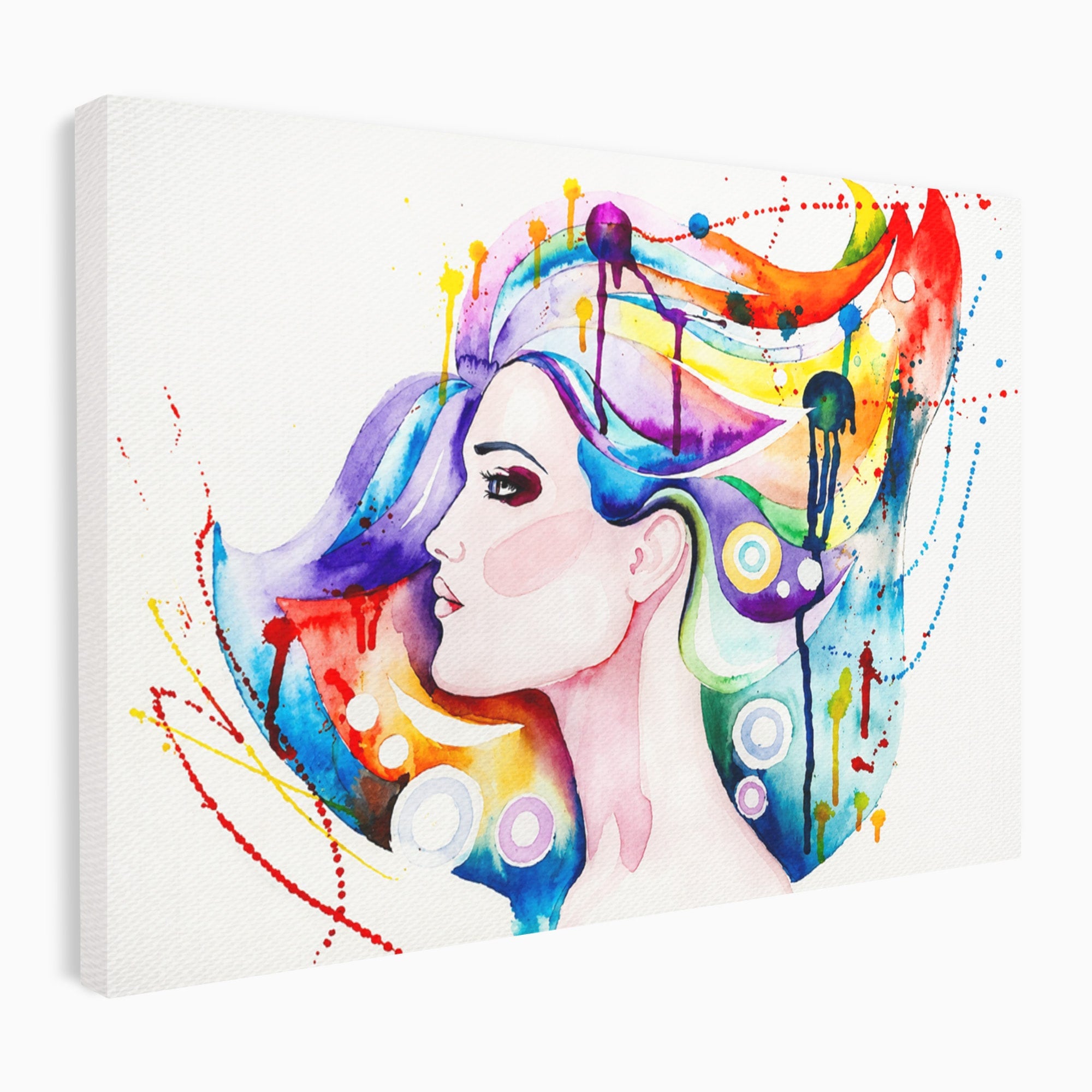 Tablou Canvas Premium LuxCanva® GL1068, Magia Gandurilor, Portret, Femeie, Arta Abstracta, Modern, Living, Culori Vibrante