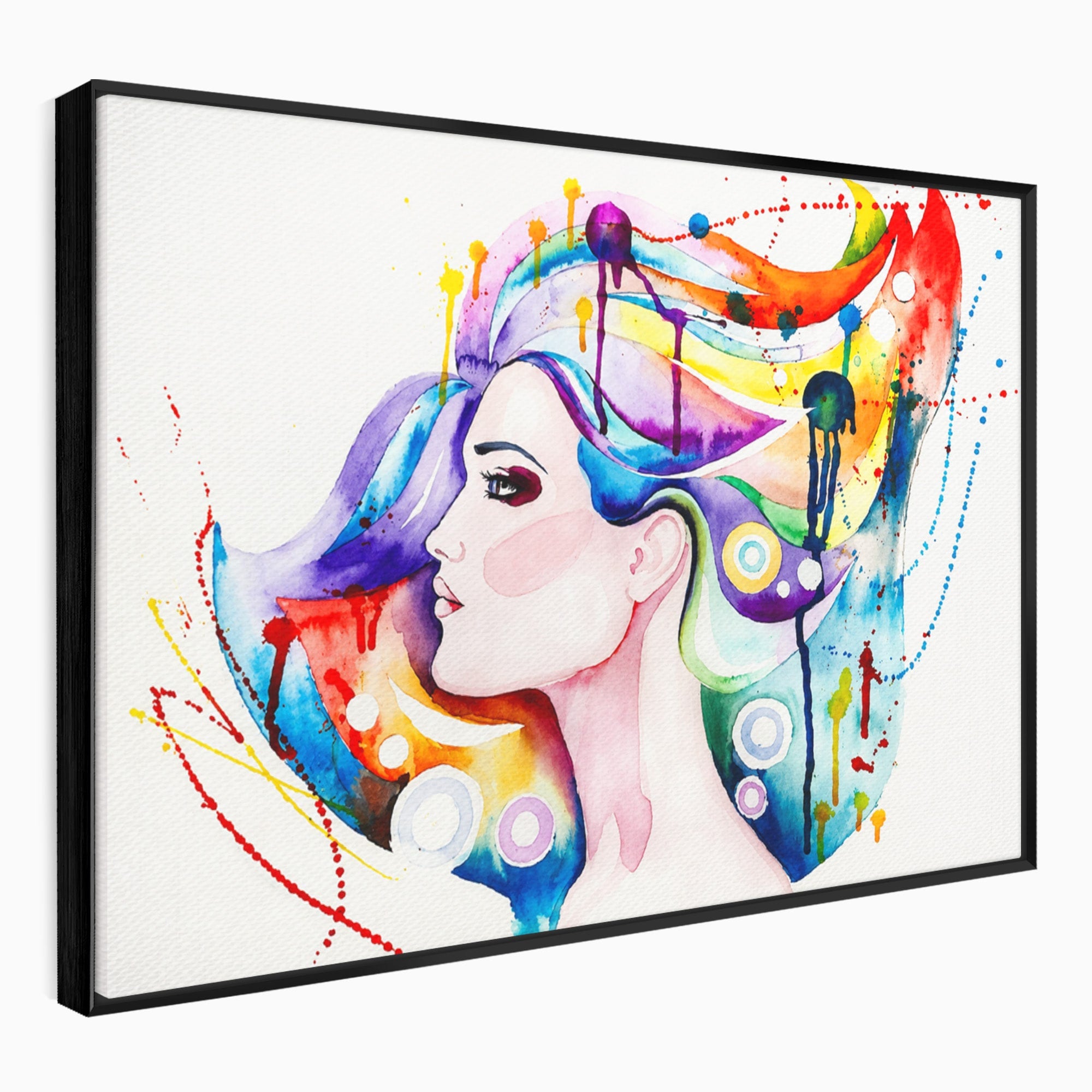 Tablou Canvas Premium LuxCanva® GL1068, Magia Gandurilor, Portret, Femeie, Arta Abstracta, Modern, Living, Culori Vibrante