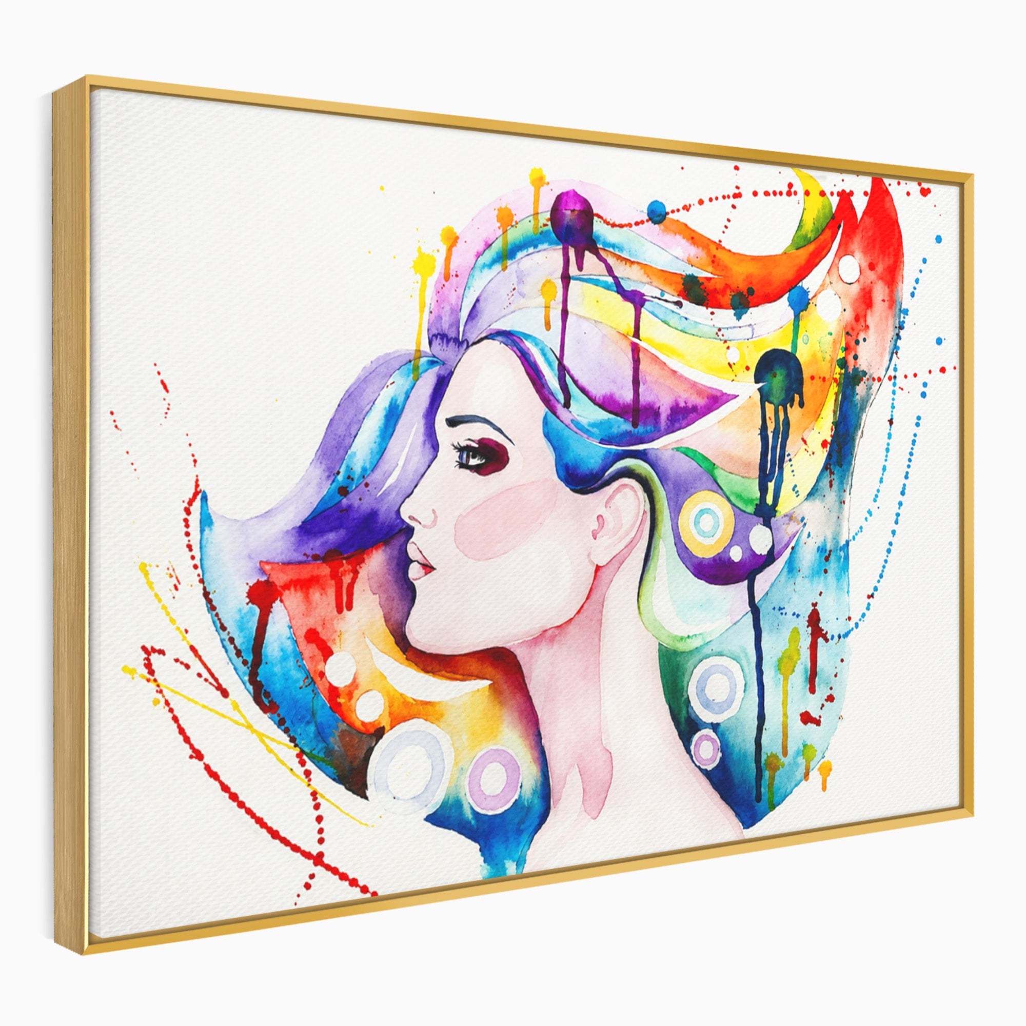 Tablou Canvas Premium LuxCanva® GL1068, Magia Gandurilor, Portret, Femeie, Arta Abstracta, Modern, Living, Culori Vibrante
