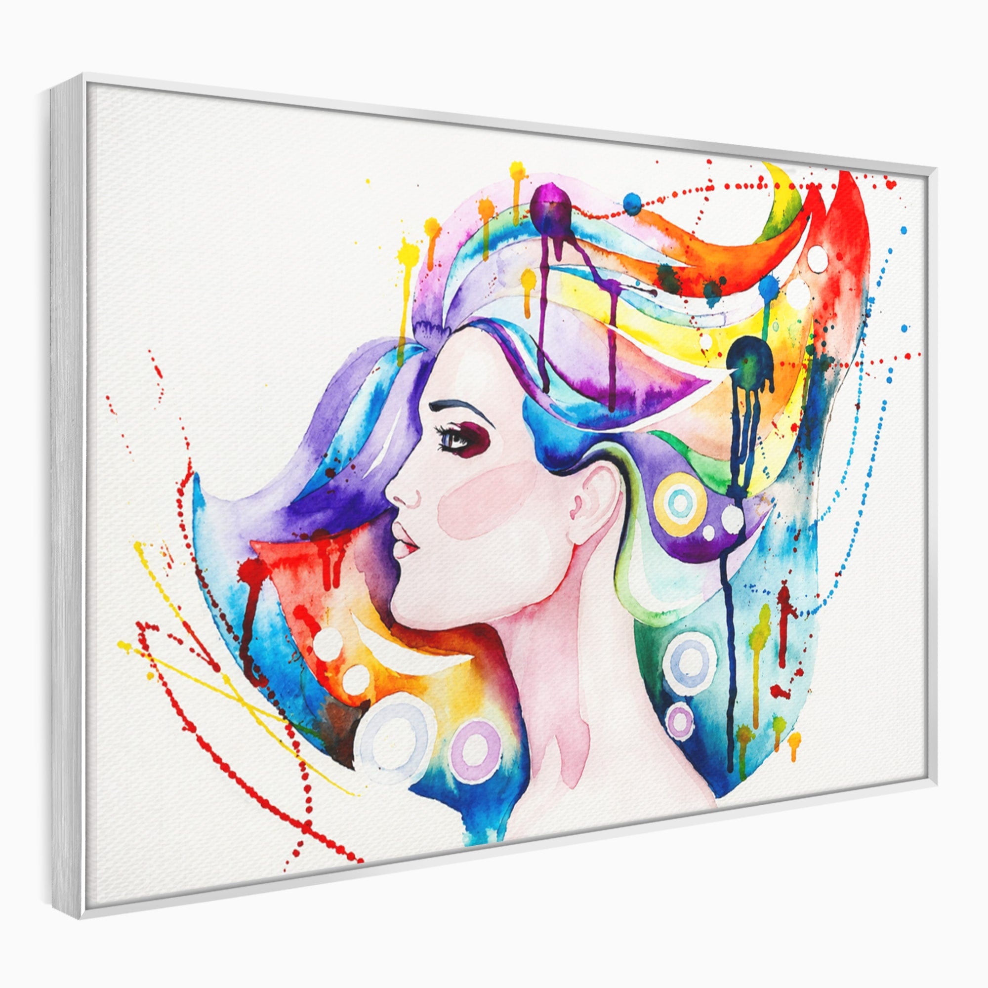 Tablou Canvas Premium LuxCanva® GL1068, Magia Gandurilor, Portret, Femeie, Arta Abstracta, Modern, Living, Culori Vibrante