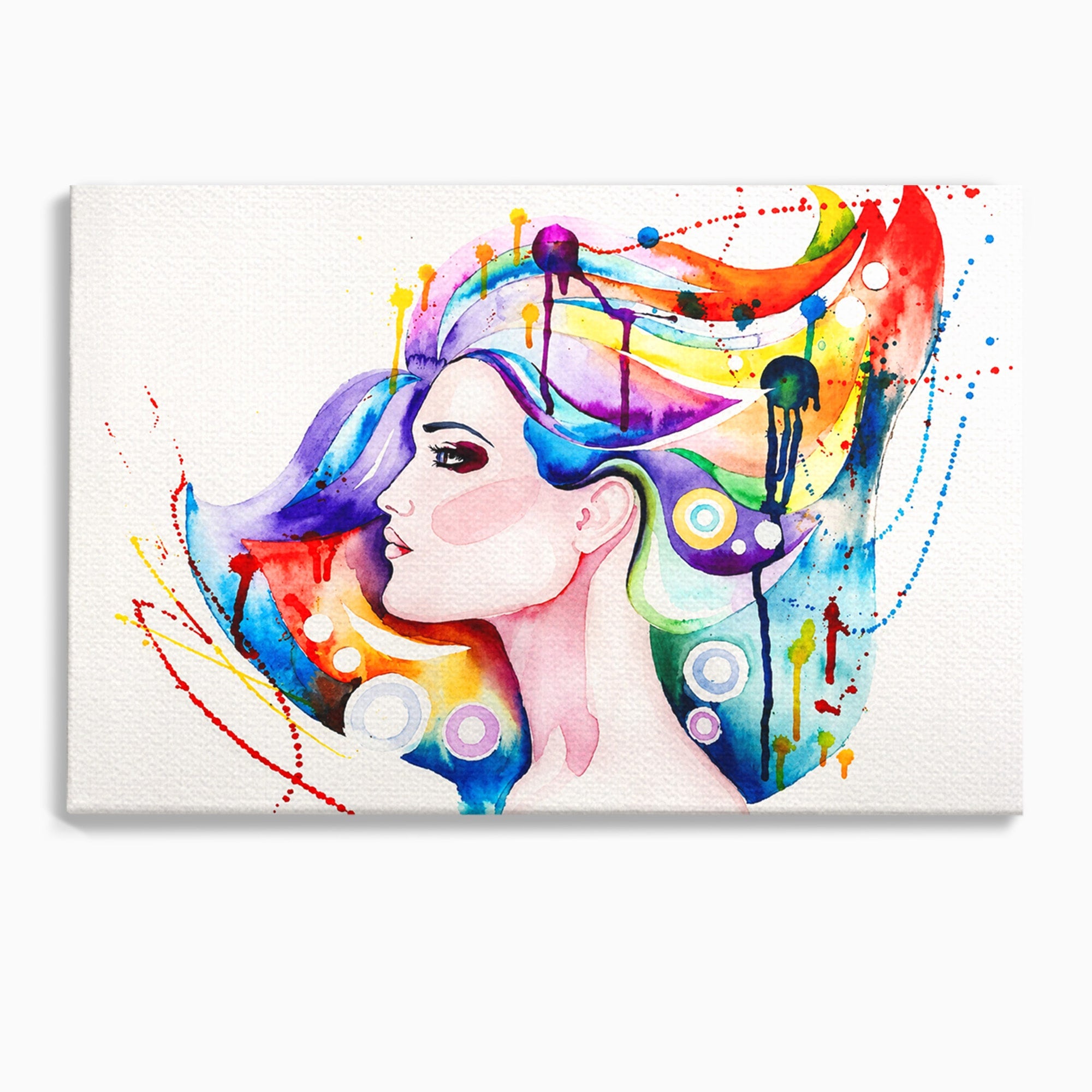 Tablou Canvas Premium LuxCanva® GL1068, Magia Gandurilor, Portret, Femeie, Arta Abstracta, Modern, Living, Culori Vibrante