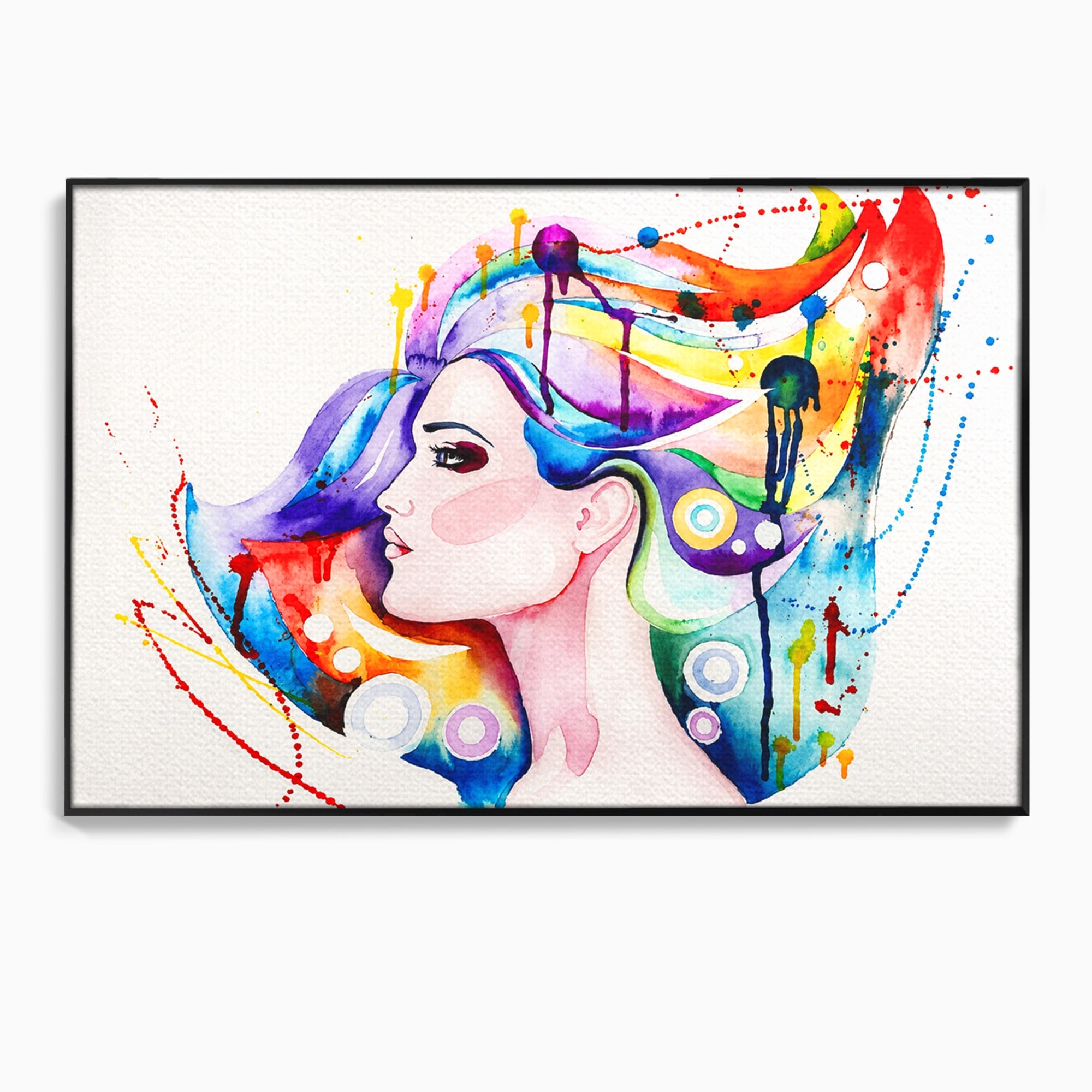 Tablou Canvas Premium LuxCanva® GL1068, Magia Gandurilor, Portret, Femeie, Arta Abstracta, Modern, Living, Culori Vibrante