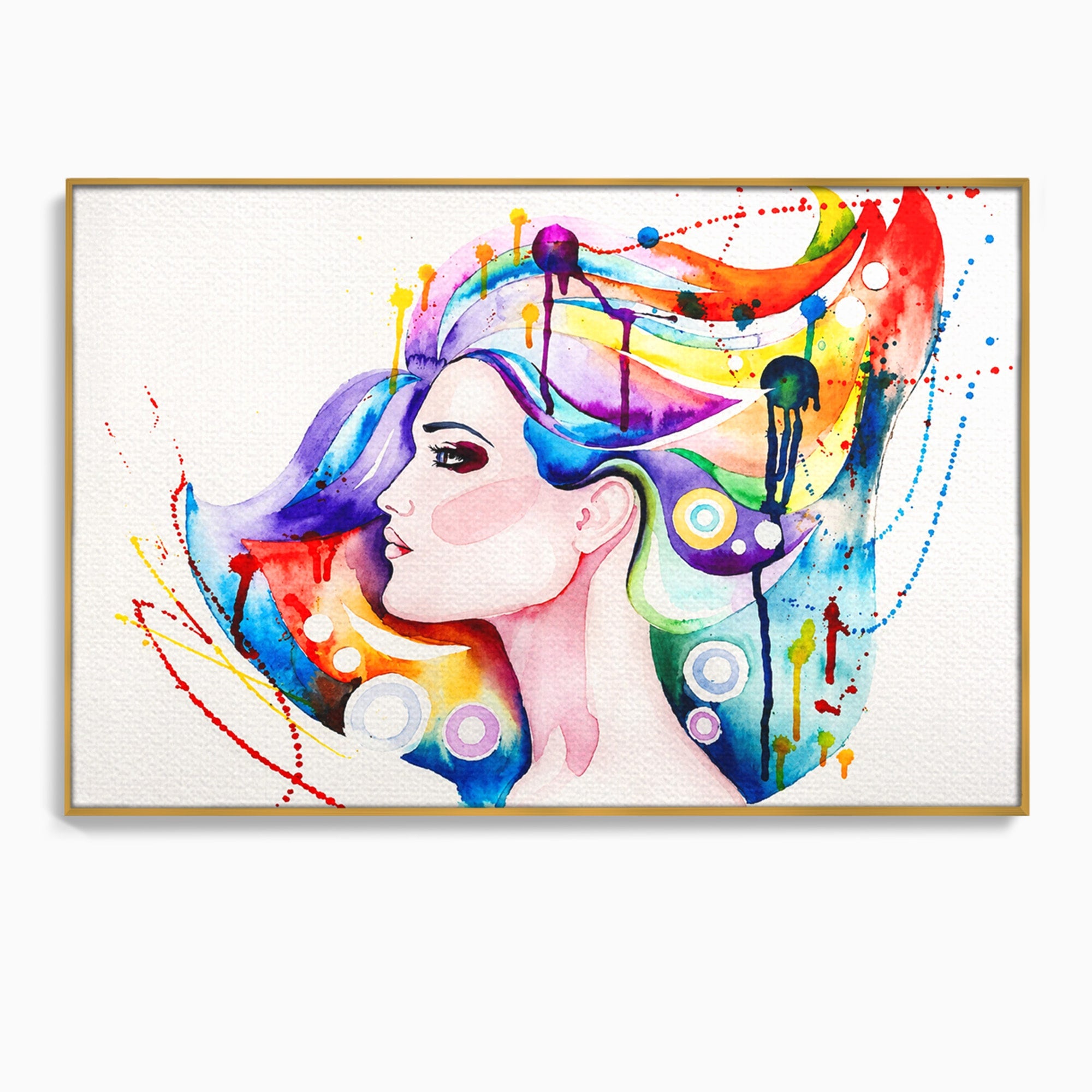 Tablou Canvas Premium LuxCanva® GL1068, Magia Gandurilor, Portret, Femeie, Arta Abstracta, Modern, Living, Culori Vibrante