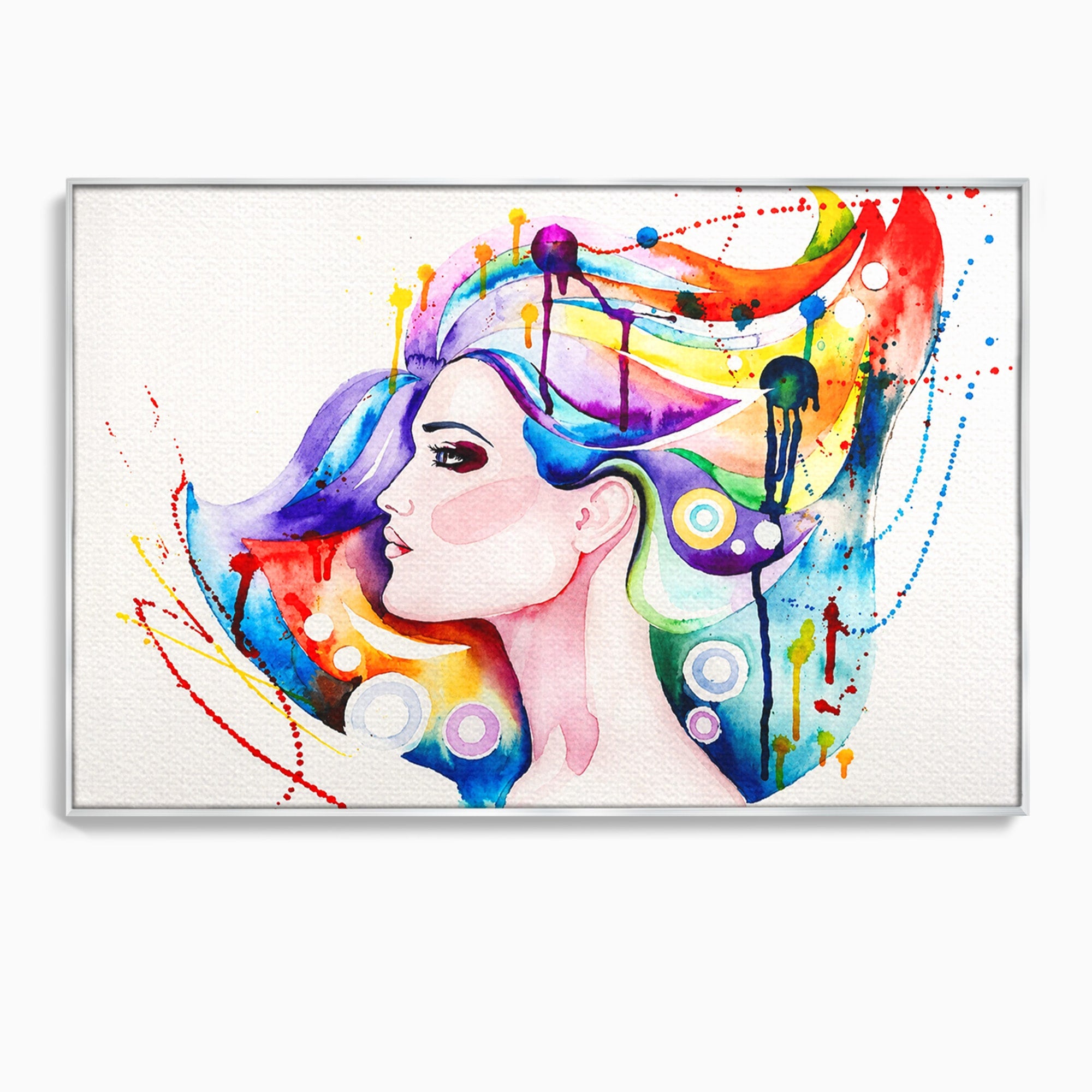 Tablou Canvas Premium LuxCanva® GL1068, Magia Gandurilor, Portret, Femeie, Arta Abstracta, Modern, Living, Culori Vibrante