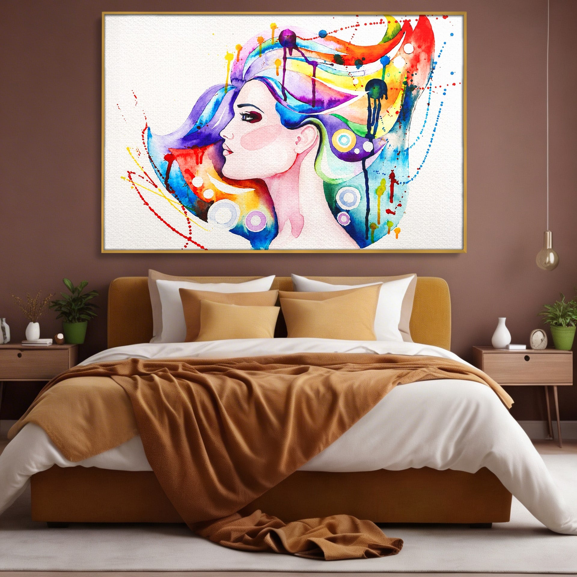 Tablou Canvas Premium LuxCanva® GL1068, Magia Gandurilor, Portret, Femeie, Arta Abstracta, Modern, Living, Culori Vibrante