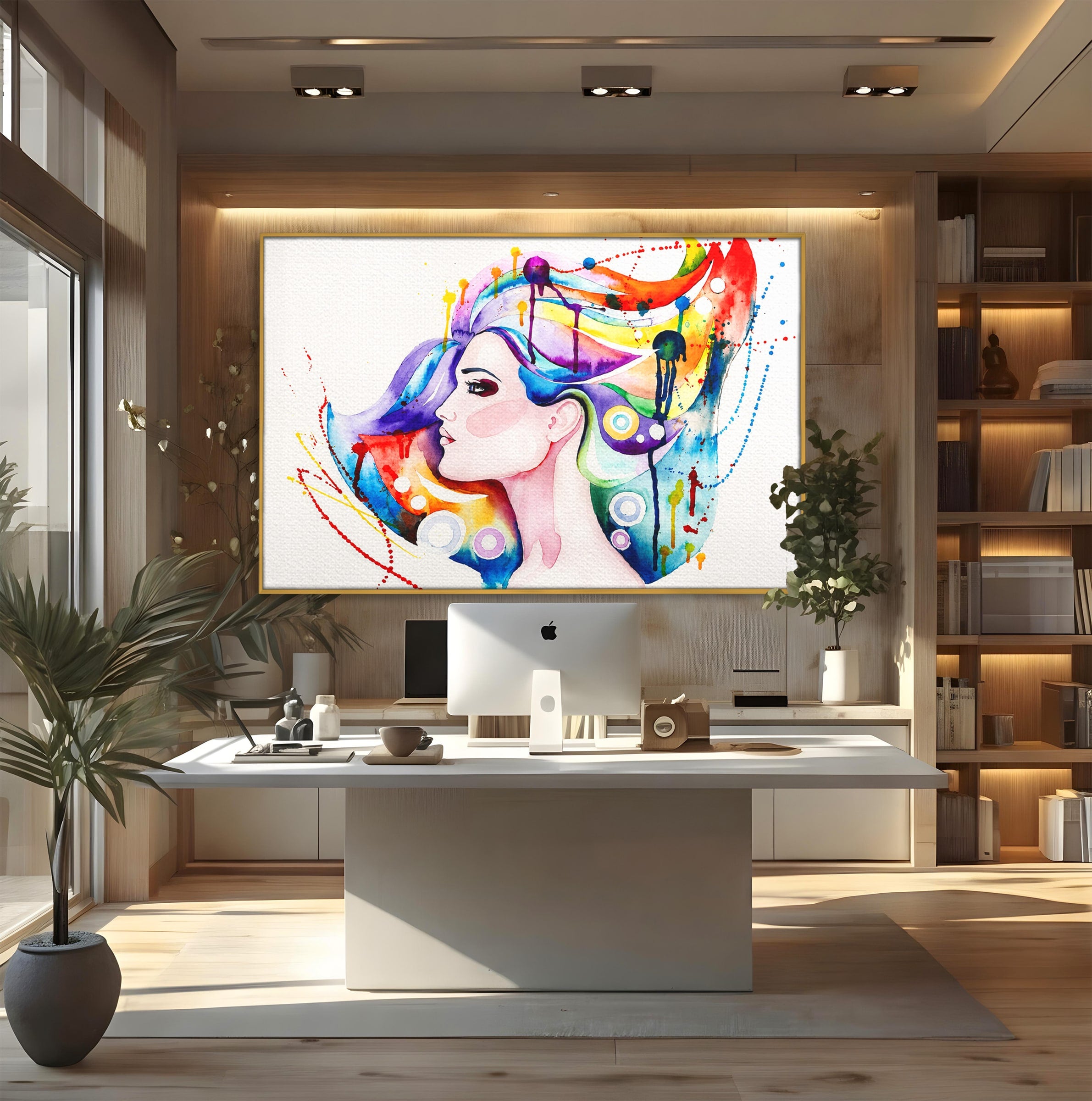 Tablou Canvas Premium LuxCanva® GL1068, Magia Gandurilor, Portret, Femeie, Arta Abstracta, Modern, Living, Culori Vibrante