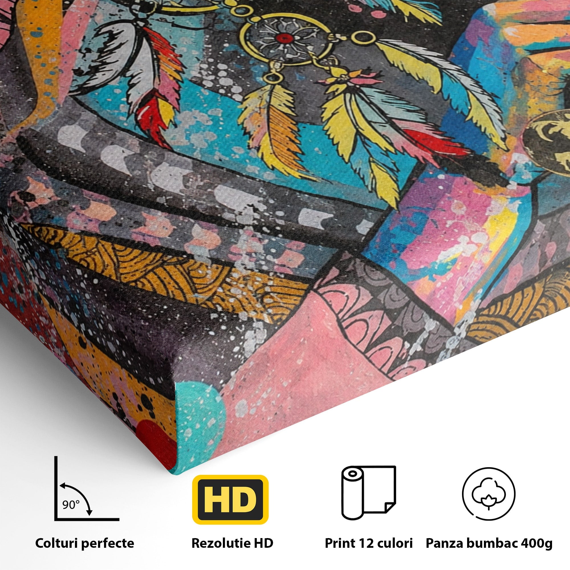 Tablou Canvas Premium LuxCanva® GL1069, Calatorie Spirituala, Portret, Femeie, Abstract, Mister, Living, Culori Vibrante