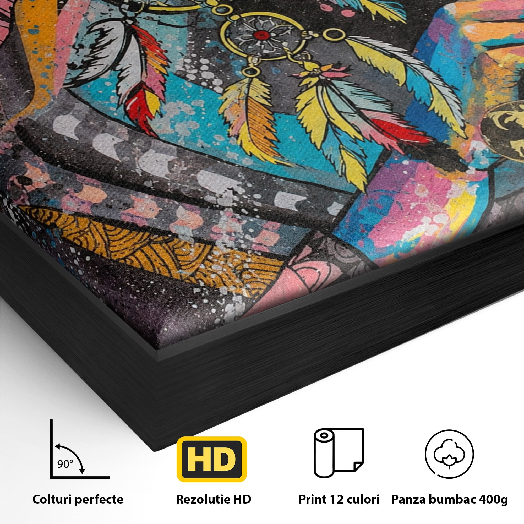 Tablou Canvas Premium LuxCanva® GL1069, Calatorie Spirituala, Portret, Femeie, Abstract, Mister, Living, Culori Vibrante