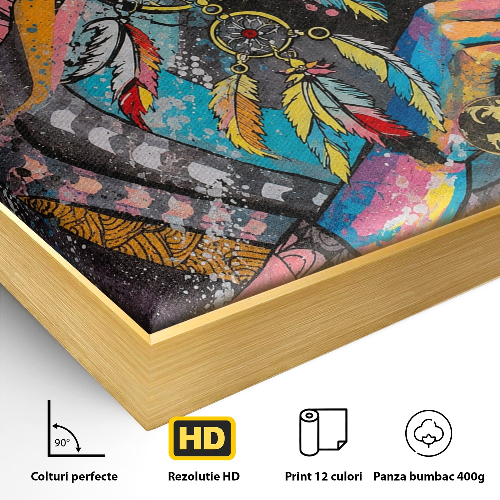 Tablou Canvas Premium LuxCanva® GL1069, Calatorie Spirituala, Portret, Femeie, Abstract, Mister, Living, Culori Vibrante