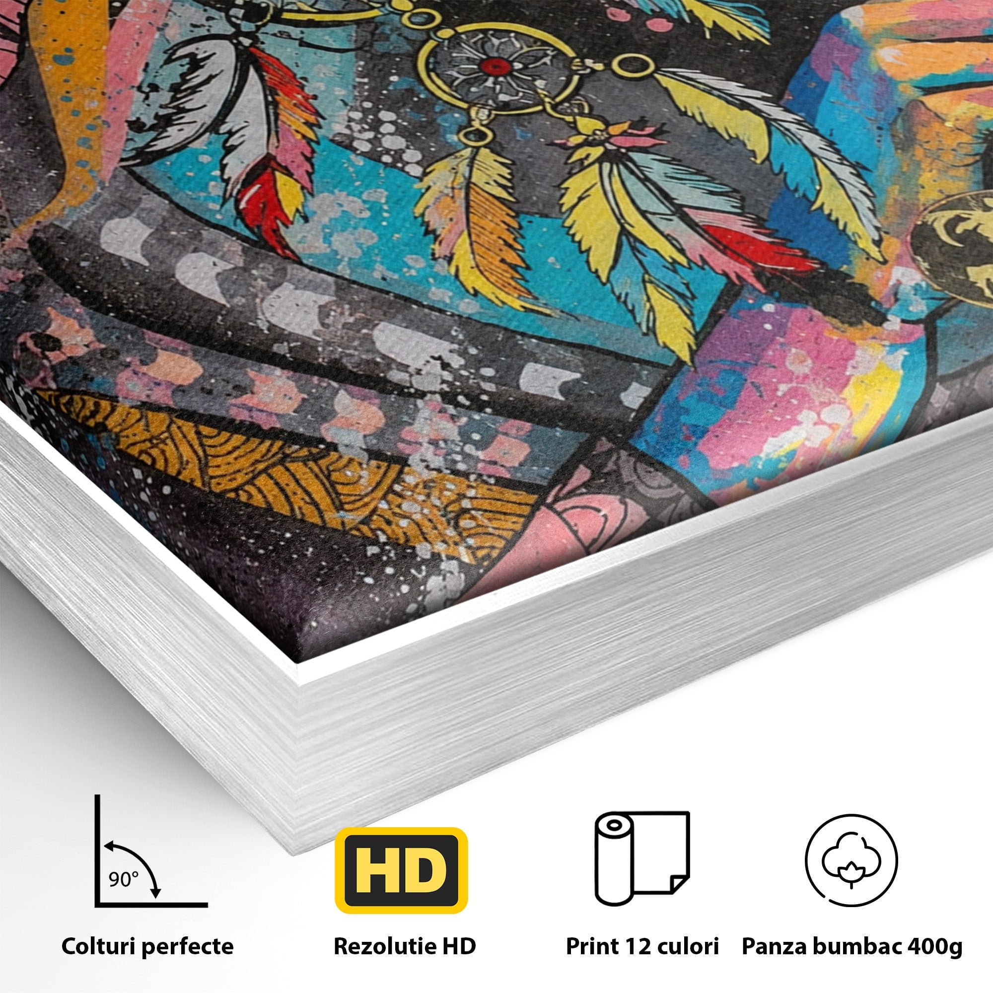 Tablou Canvas Premium LuxCanva® GL1069, Calatorie Spirituala, Portret, Femeie, Abstract, Mister, Living, Culori Vibrante