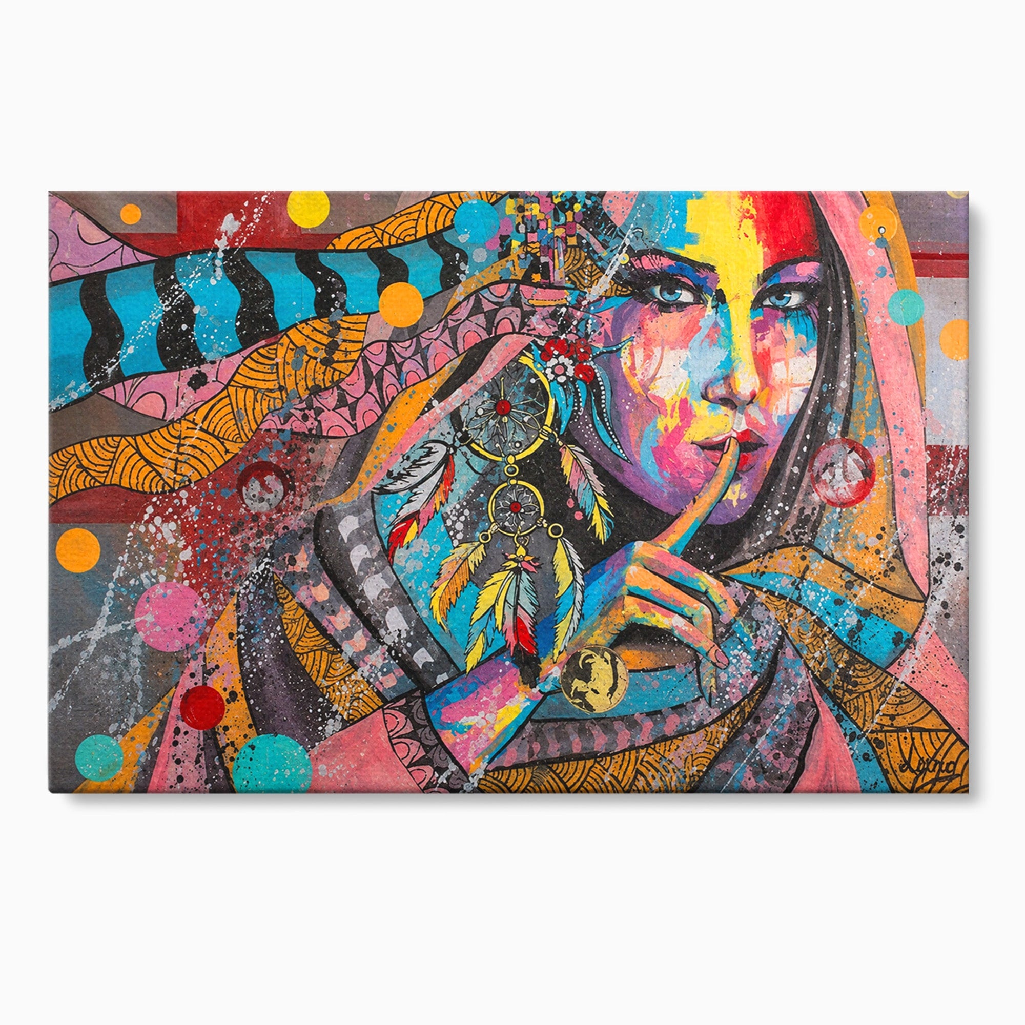 Tablou Canvas Premium LuxCanva® GL1069, Calatorie Spirituala, Portret, Femeie, Abstract, Mister, Living, Culori Vibrante