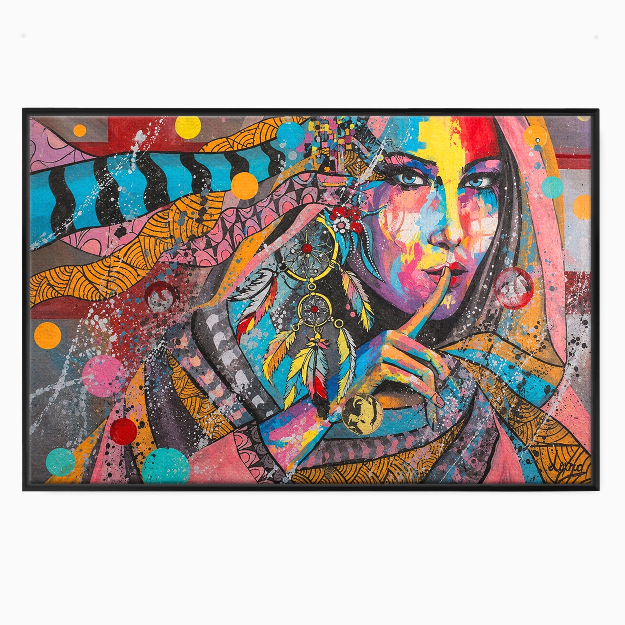 Tablou Canvas Premium LuxCanva® GL1069, Calatorie Spirituala, Portret, Femeie, Abstract, Mister, Living, Culori Vibrante