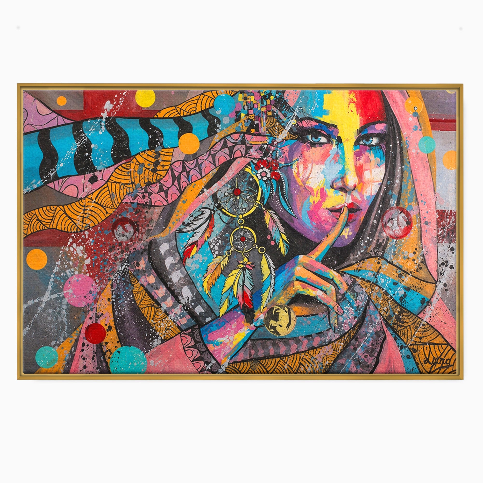 Tablou Canvas Premium LuxCanva® GL1069, Calatorie Spirituala, Portret, Femeie, Abstract, Mister, Living, Culori Vibrante