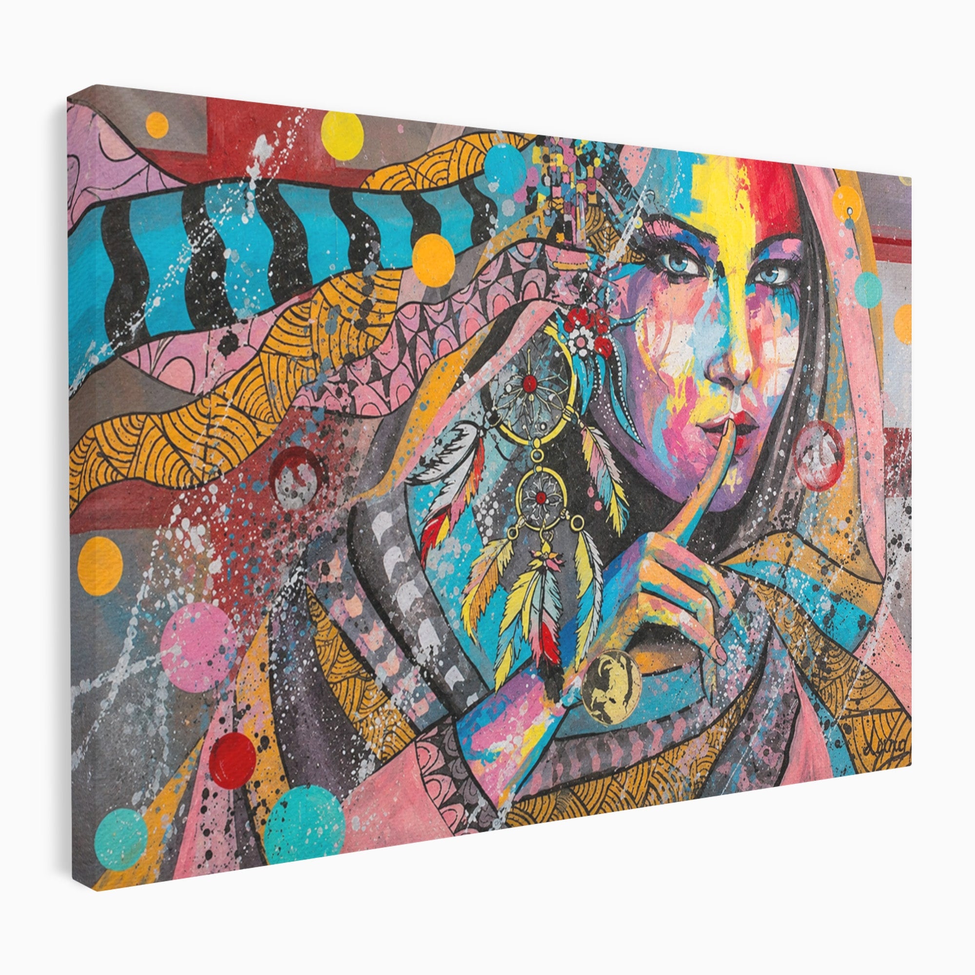 Tablou Canvas Premium LuxCanva® GL1069, Calatorie Spirituala, Portret, Femeie, Abstract, Mister, Living, Culori Vibrante