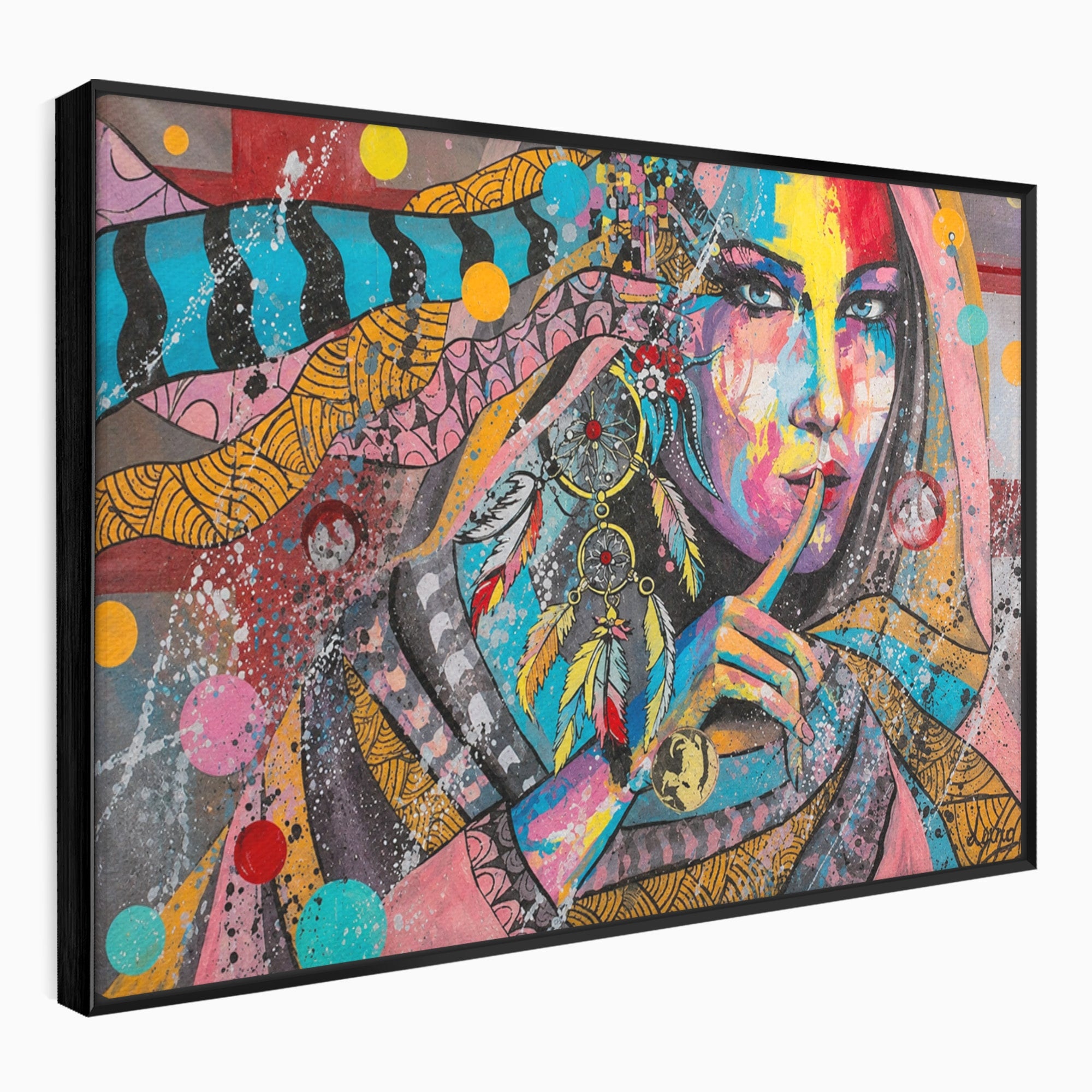Tablou Canvas Premium LuxCanva® GL1069, Calatorie Spirituala, Portret, Femeie, Abstract, Mister, Living, Culori Vibrante