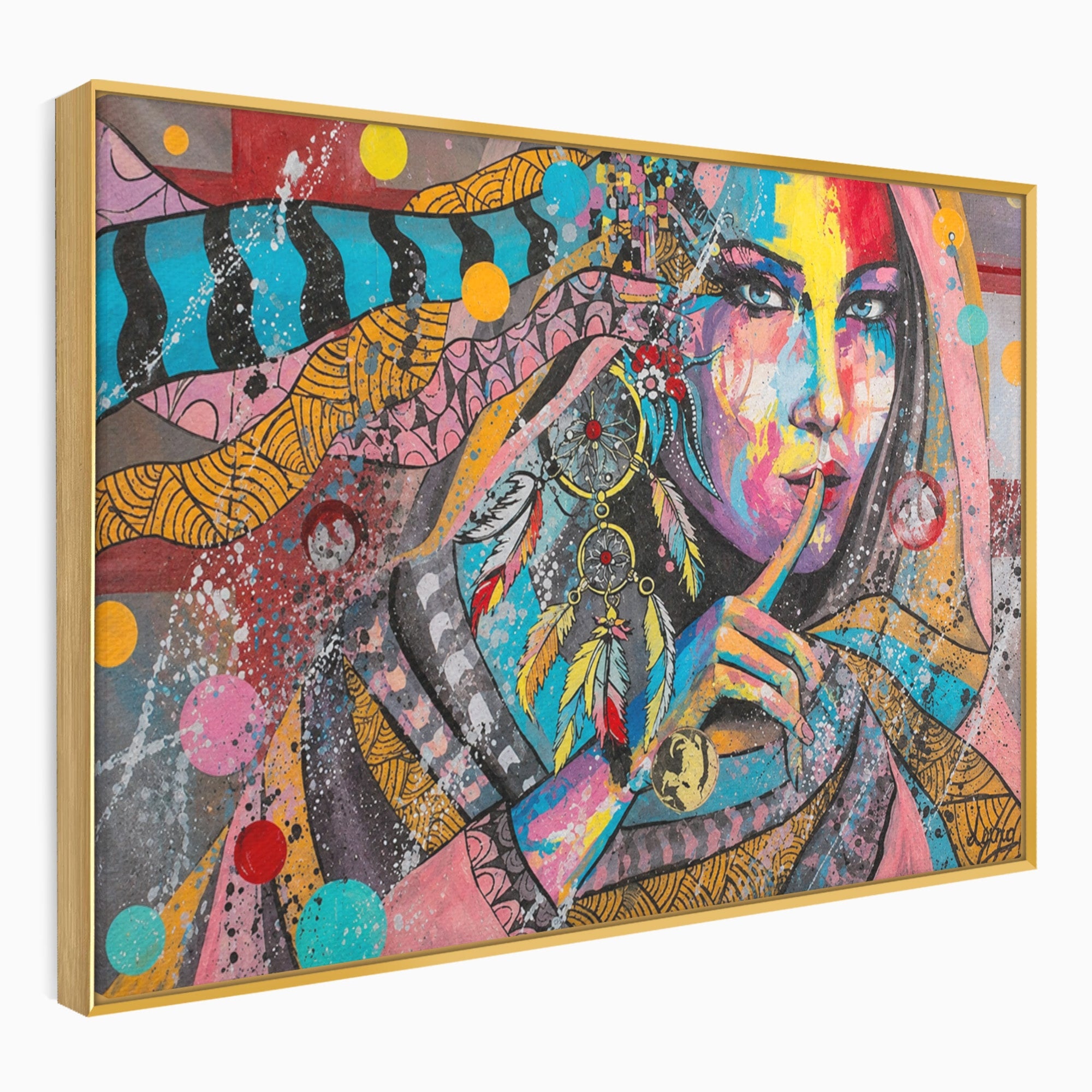 Tablou Canvas Premium LuxCanva® GL1069, Calatorie Spirituala, Portret, Femeie, Abstract, Mister, Living, Culori Vibrante