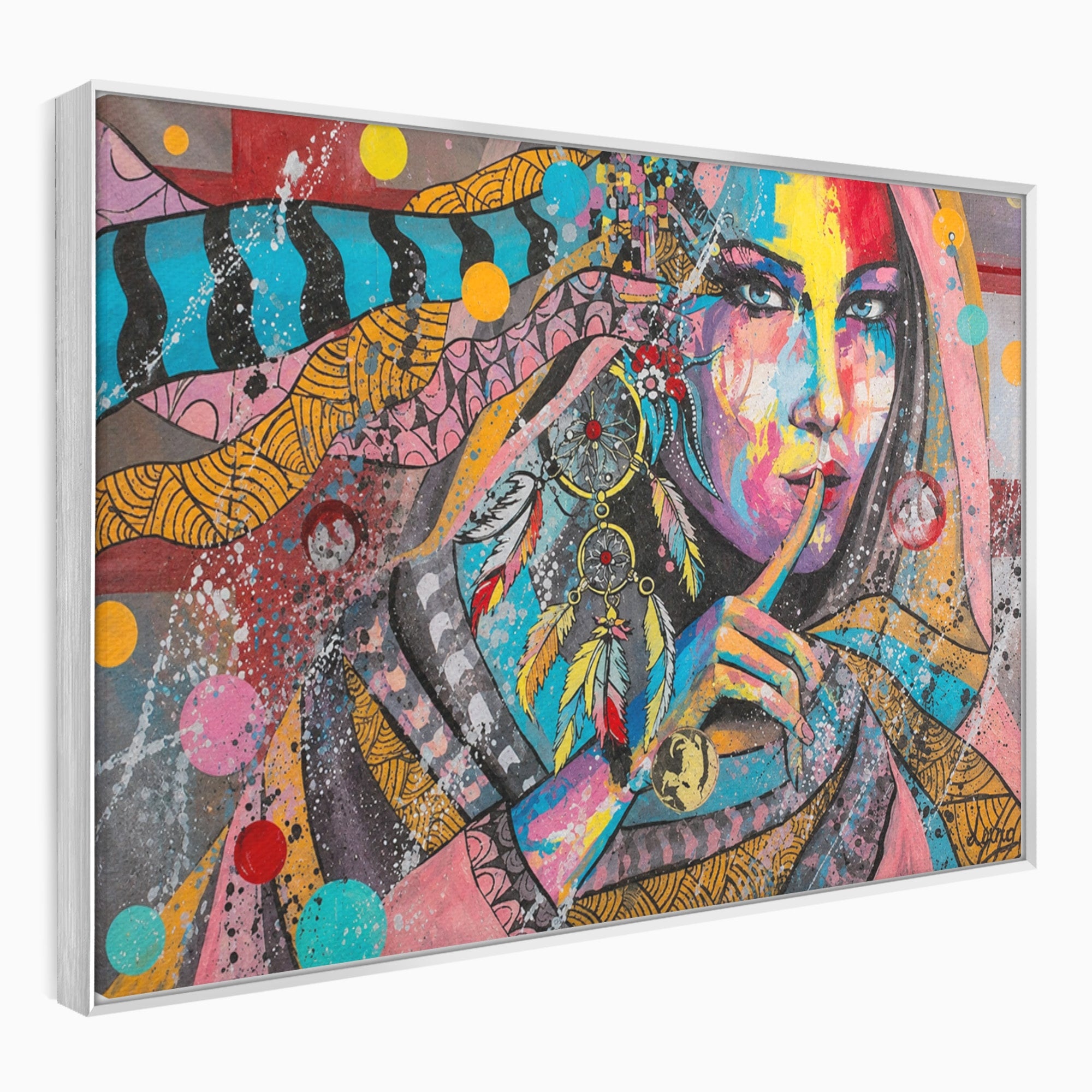 Tablou Canvas Premium LuxCanva® GL1069, Calatorie Spirituala, Portret, Femeie, Abstract, Mister, Living, Culori Vibrante