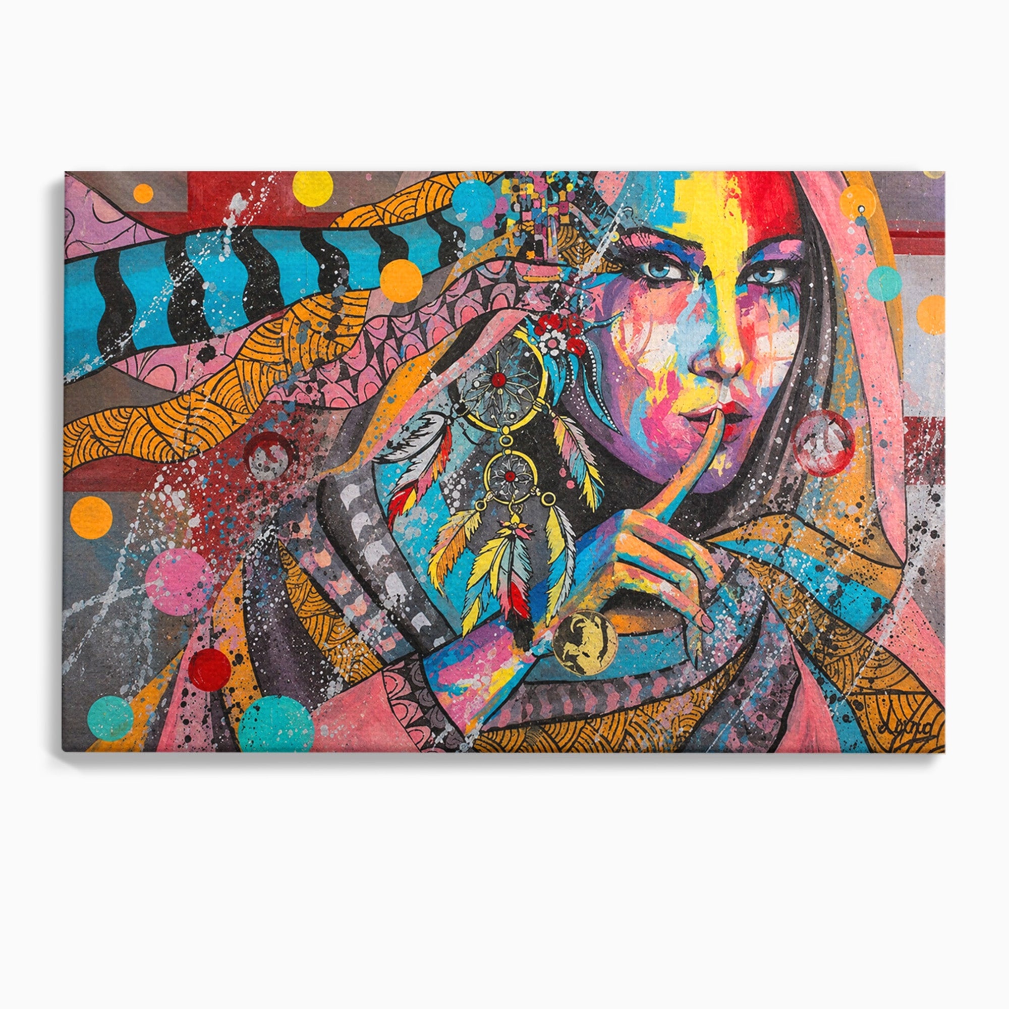 Tablou Canvas Premium LuxCanva® GL1069, Calatorie Spirituala, Portret, Femeie, Abstract, Mister, Living, Culori Vibrante