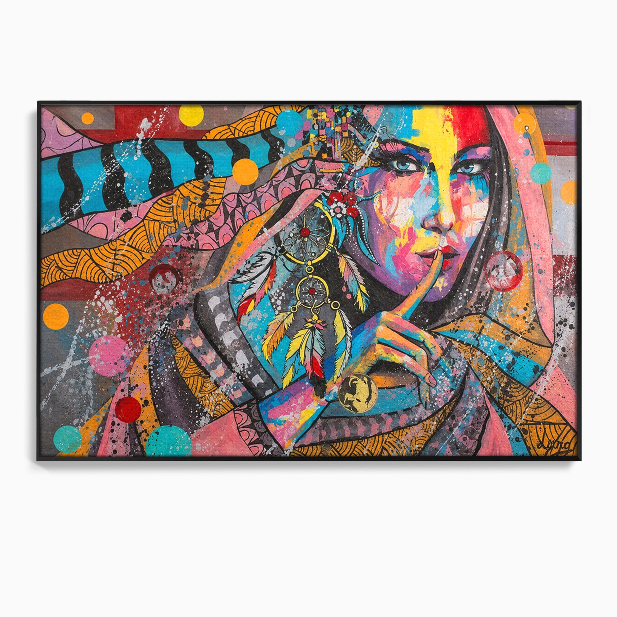 Tablou Canvas Premium LuxCanva® GL1069, Calatorie Spirituala, Portret, Femeie, Abstract, Mister, Living, Culori Vibrante
