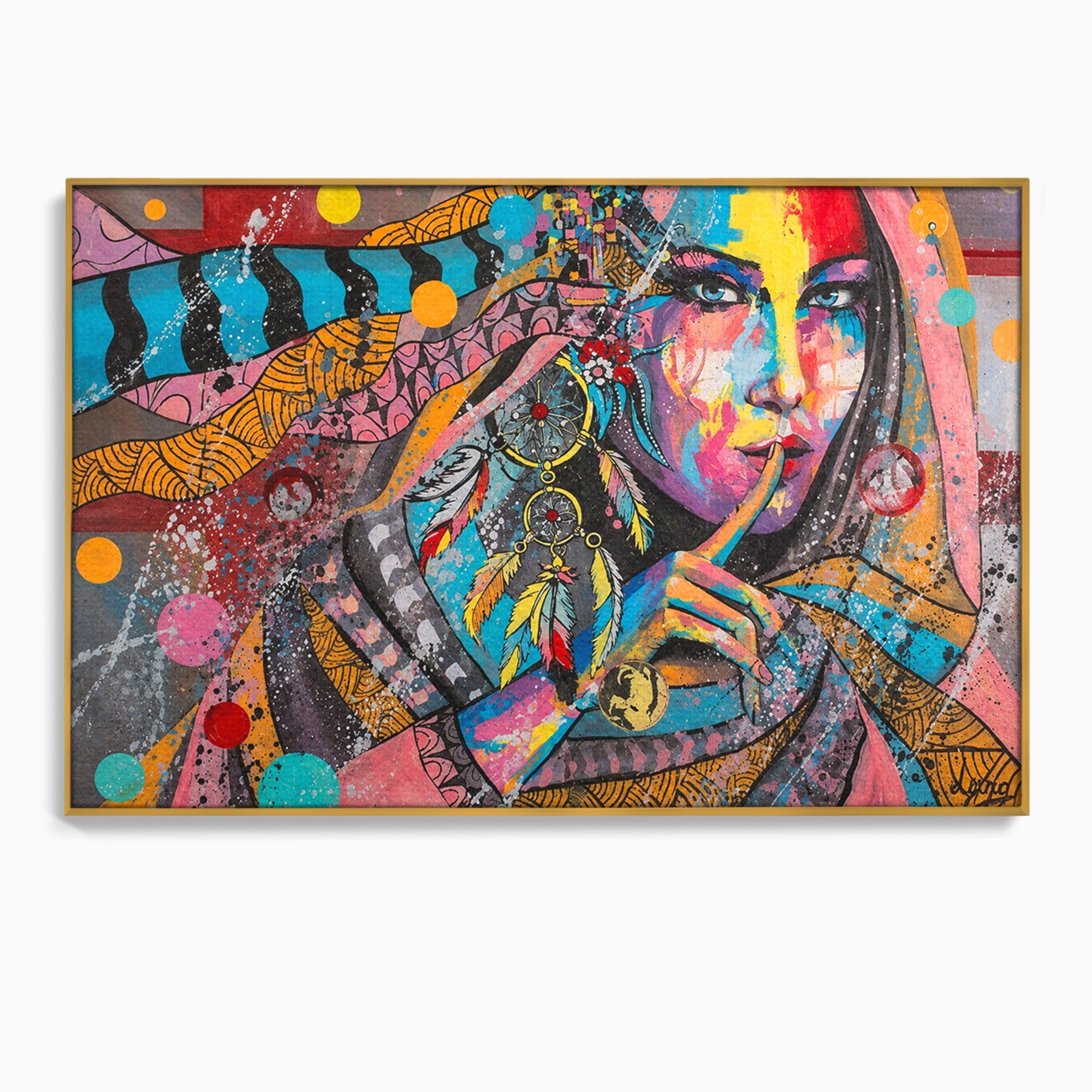 Tablou Canvas Premium LuxCanva® GL1069, Calatorie Spirituala, Portret, Femeie, Abstract, Mister, Living, Culori Vibrante