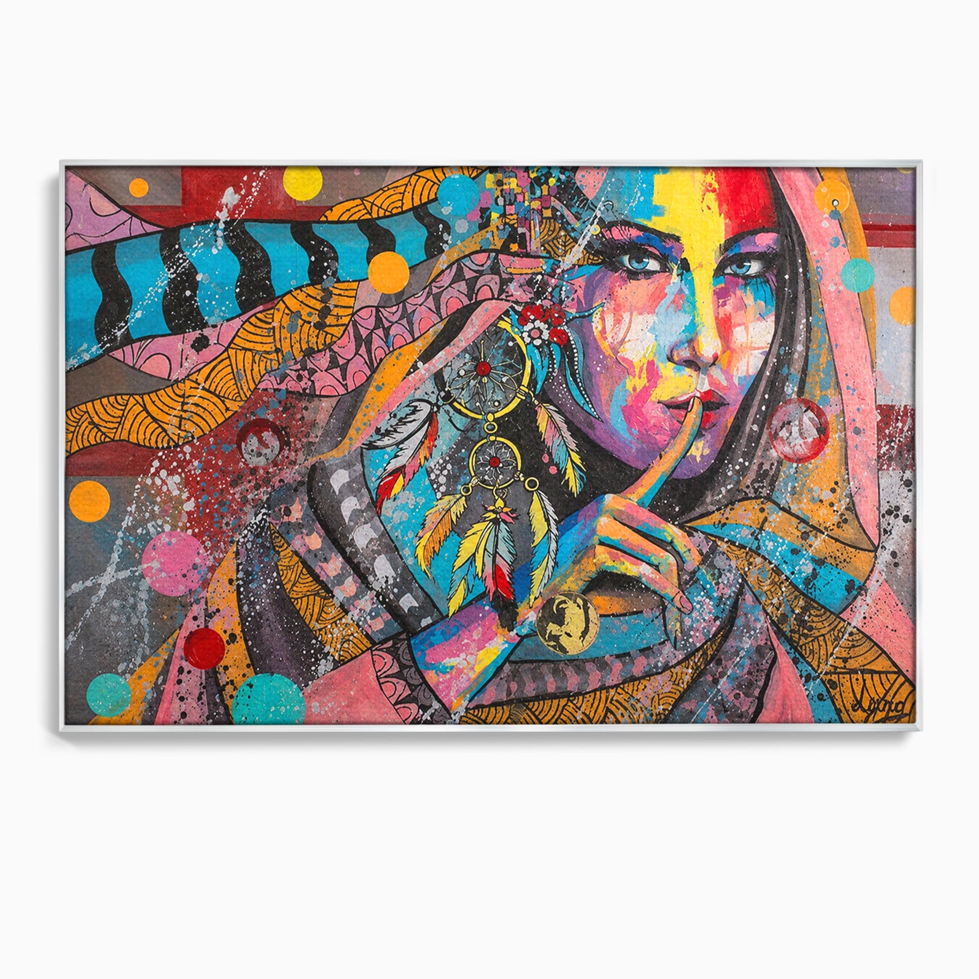 Tablou Canvas Premium LuxCanva® GL1069, Calatorie Spirituala, Portret, Femeie, Abstract, Mister, Living, Culori Vibrante