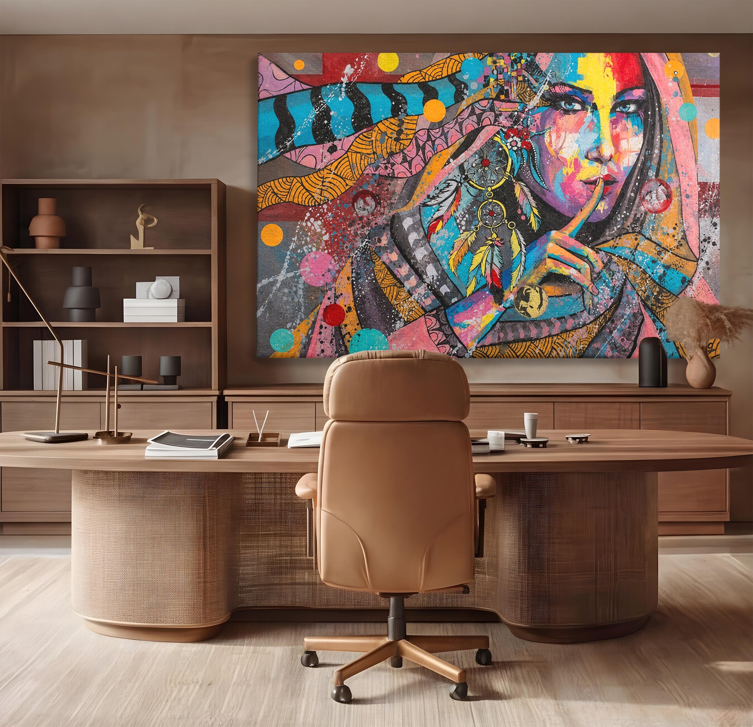 Tablou Canvas Premium LuxCanva® GL1069, Calatorie Spirituala, Portret, Femeie, Abstract, Mister, Living, Culori Vibrante