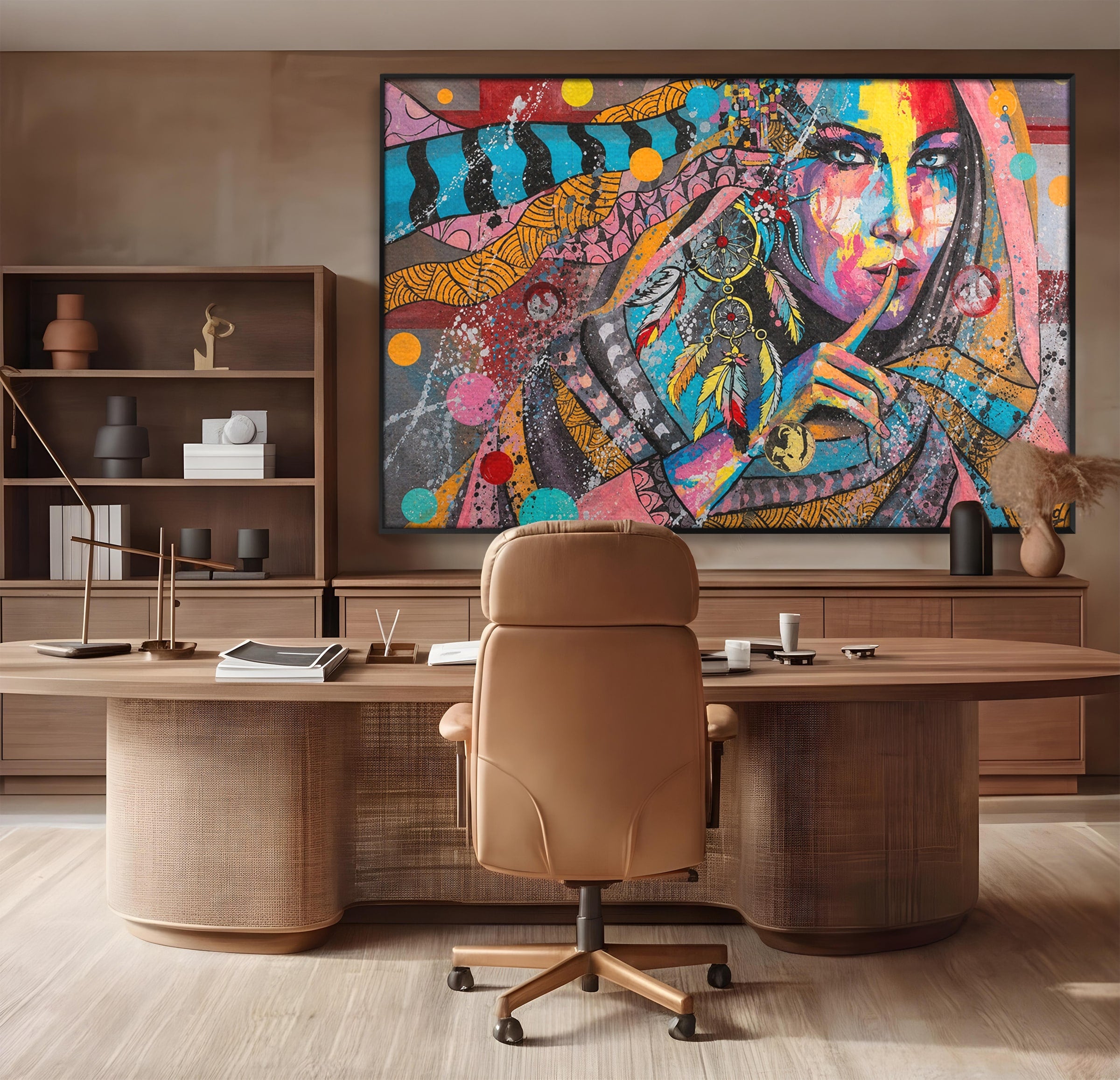 Tablou Canvas Premium LuxCanva® GL1069, Calatorie Spirituala, Portret, Femeie, Abstract, Mister, Living, Culori Vibrante