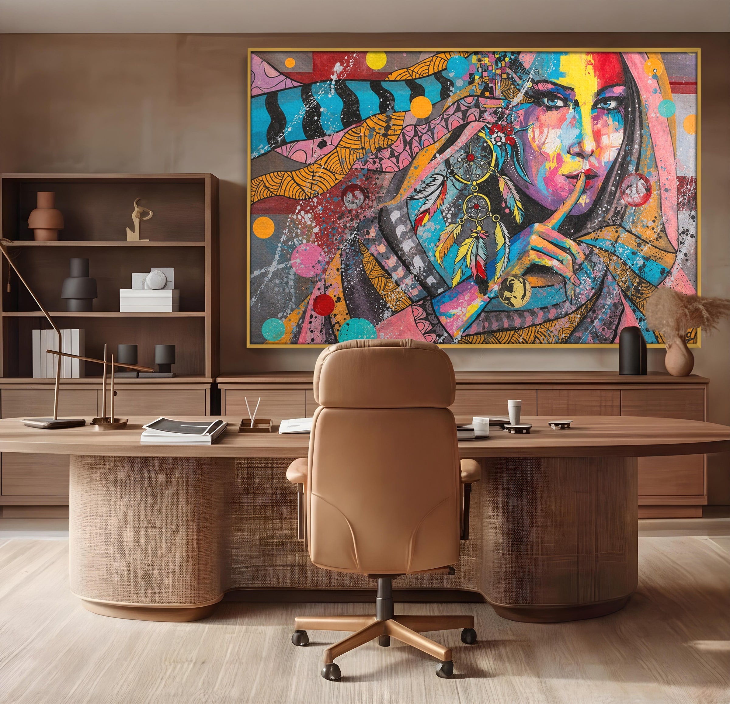 Tablou Canvas Premium LuxCanva® GL1069, Calatorie Spirituala, Portret, Femeie, Abstract, Mister, Living, Culori Vibrante