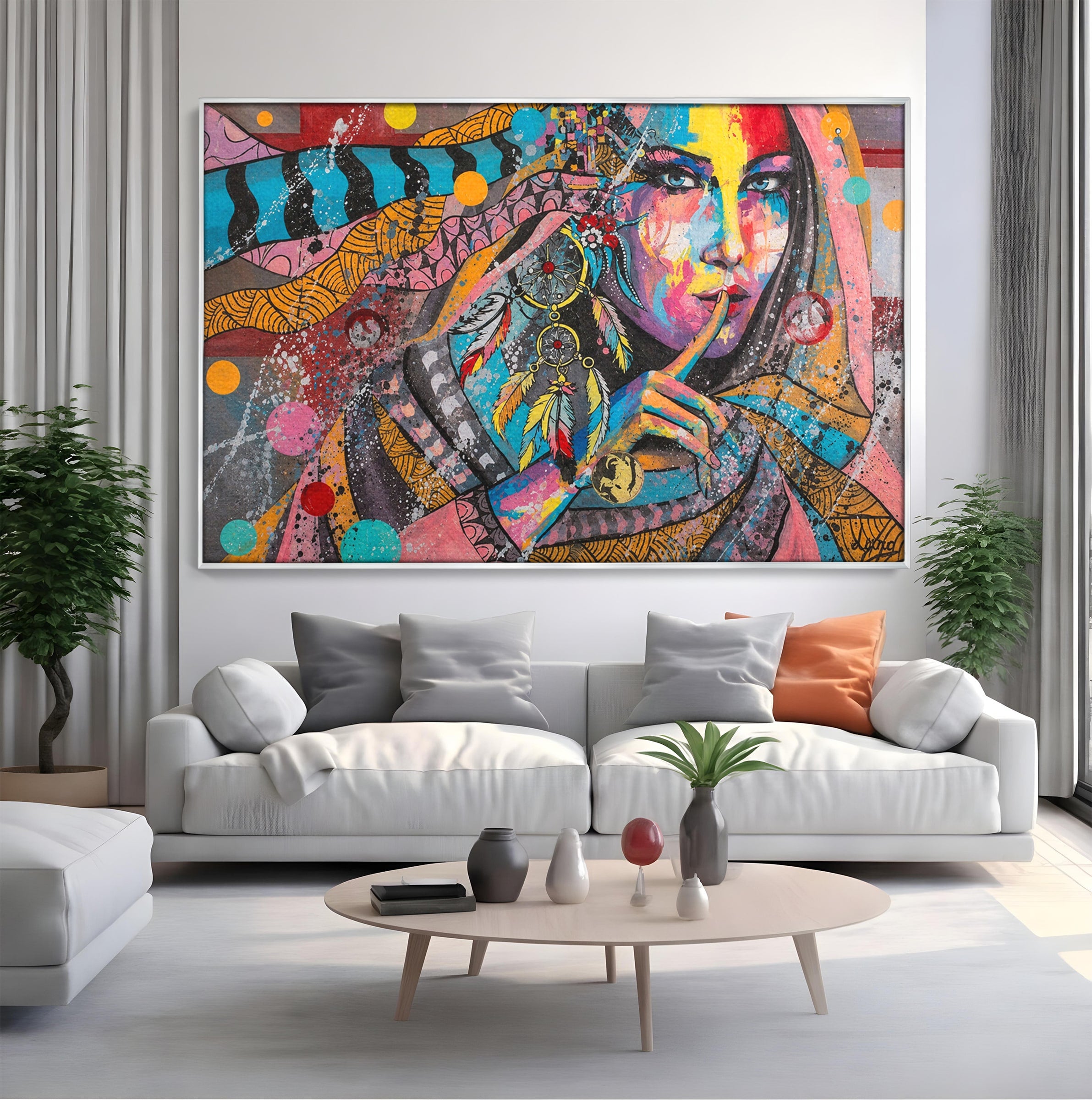 Tablou Canvas Premium LuxCanva® GL1069, Calatorie Spirituala, Portret, Femeie, Abstract, Mister, Living, Culori Vibrante