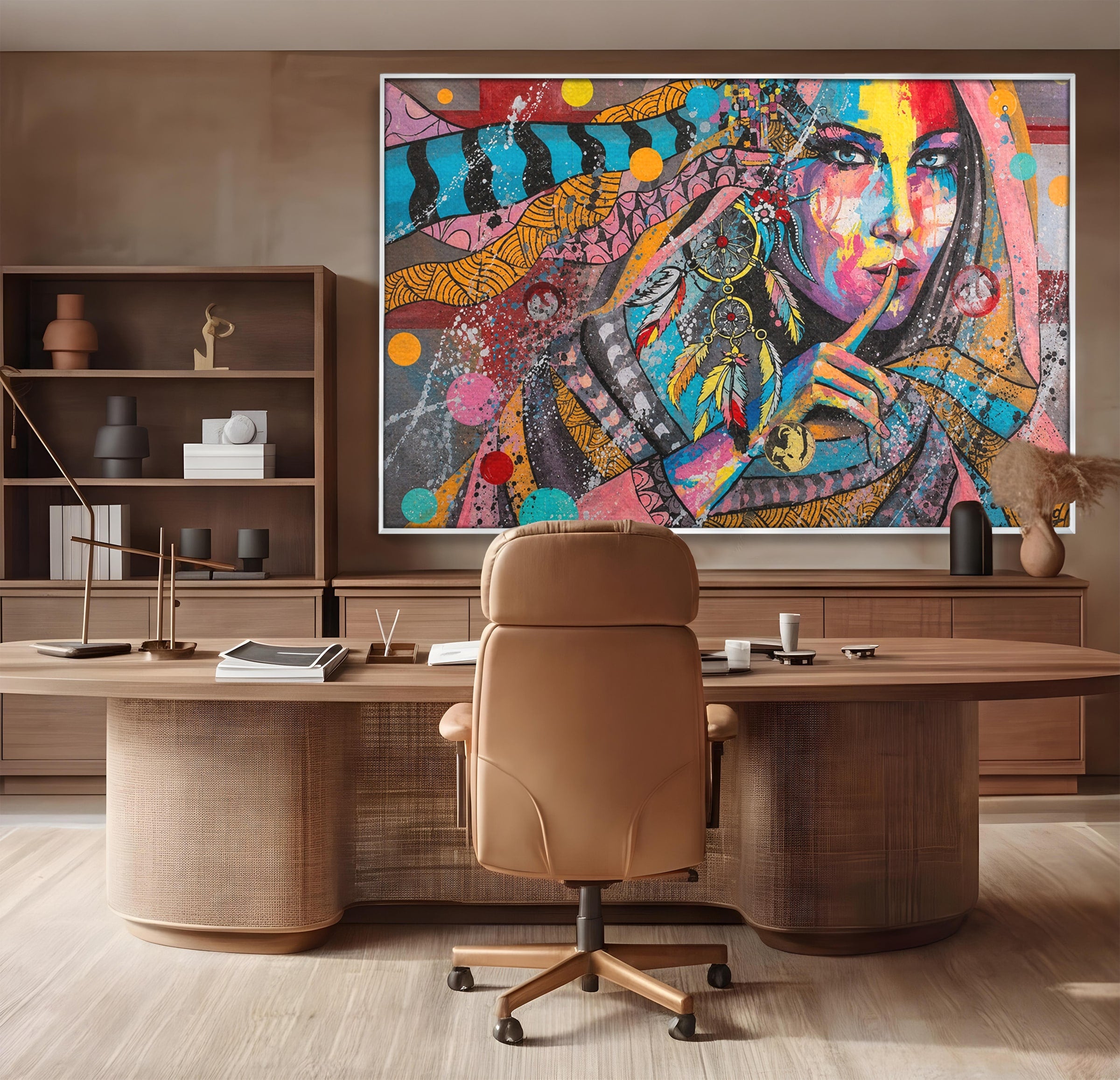 Tablou Canvas Premium LuxCanva® GL1069, Calatorie Spirituala, Portret, Femeie, Abstract, Mister, Living, Culori Vibrante