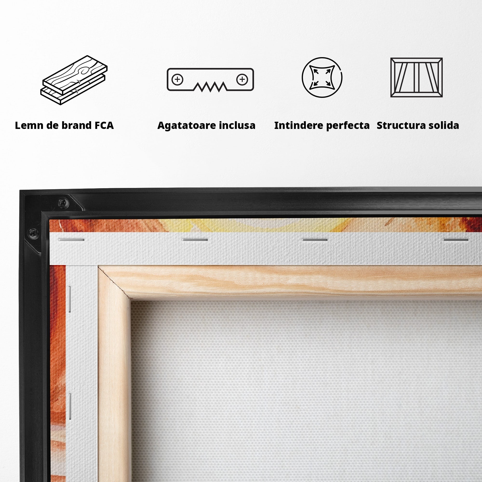 Tablou Canvas Premium LuxCanva® GL1070, Caldura Desertului, Silueta, Vas, Soare, Desert, Living, Dormitor, Culori Vibrante
