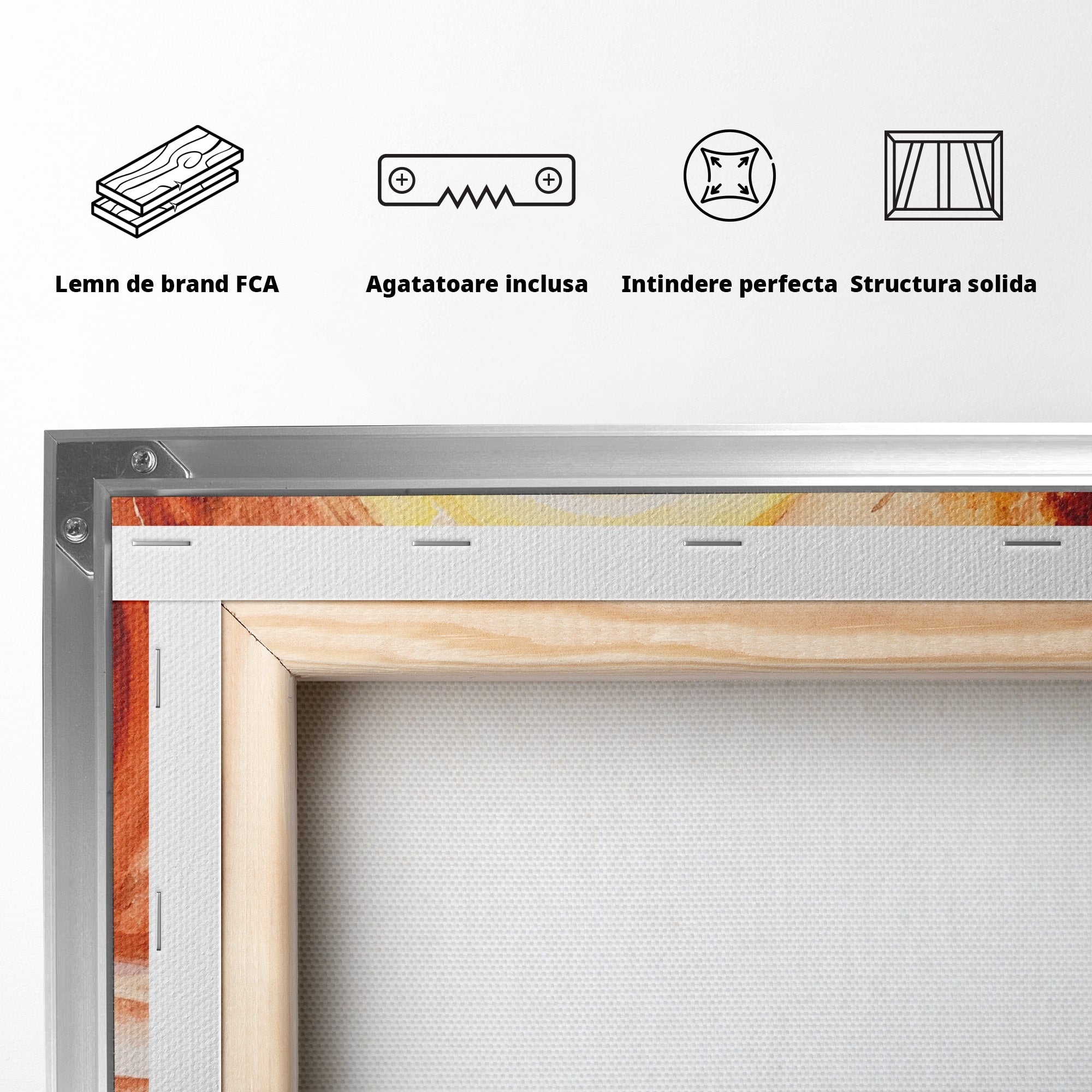 Tablou Canvas Premium LuxCanva® GL1070, Caldura Desertului, Silueta, Vas, Soare, Desert, Living, Dormitor, Culori Vibrante