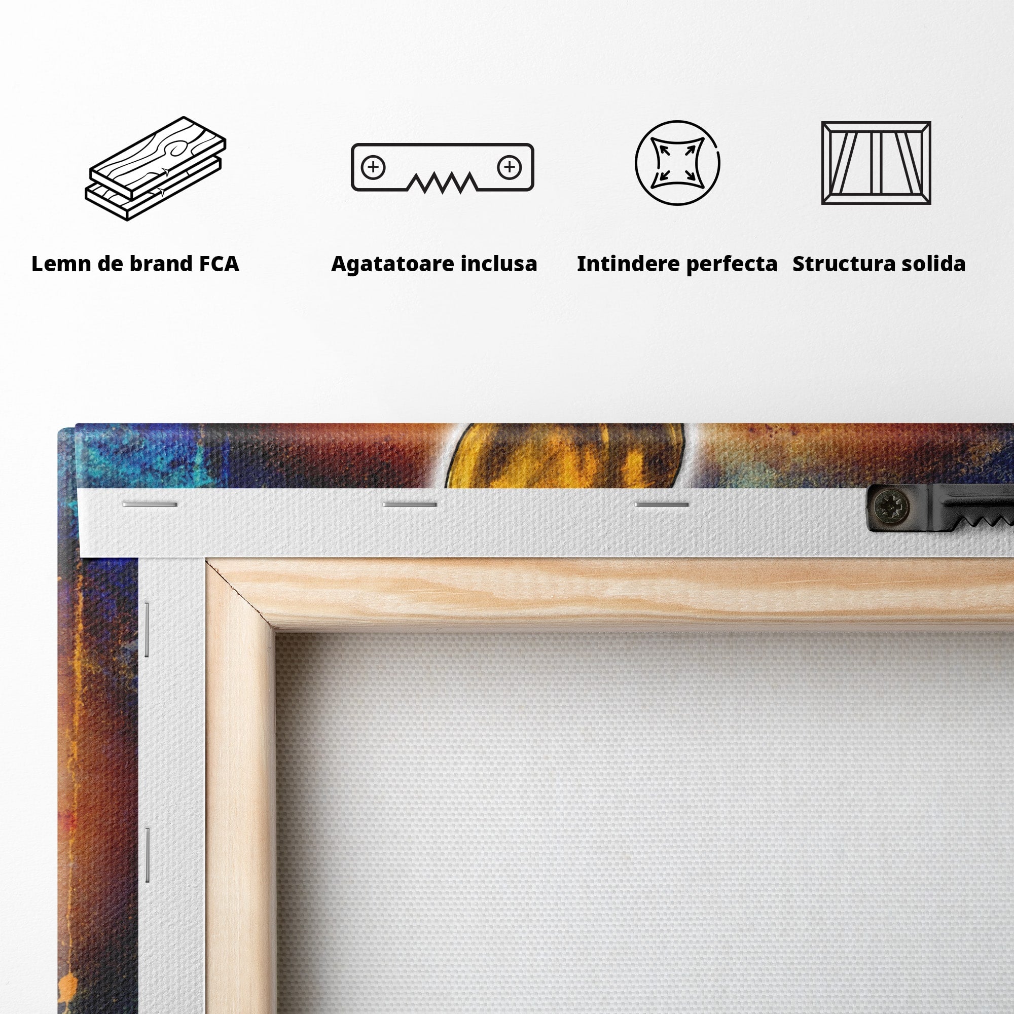 Tablou Canvas Premium LuxCanva® GL1071, Femeia Solara, Siluetă, Africa, Soare, Artă Modernă, Dormitor, Culori Vibrante