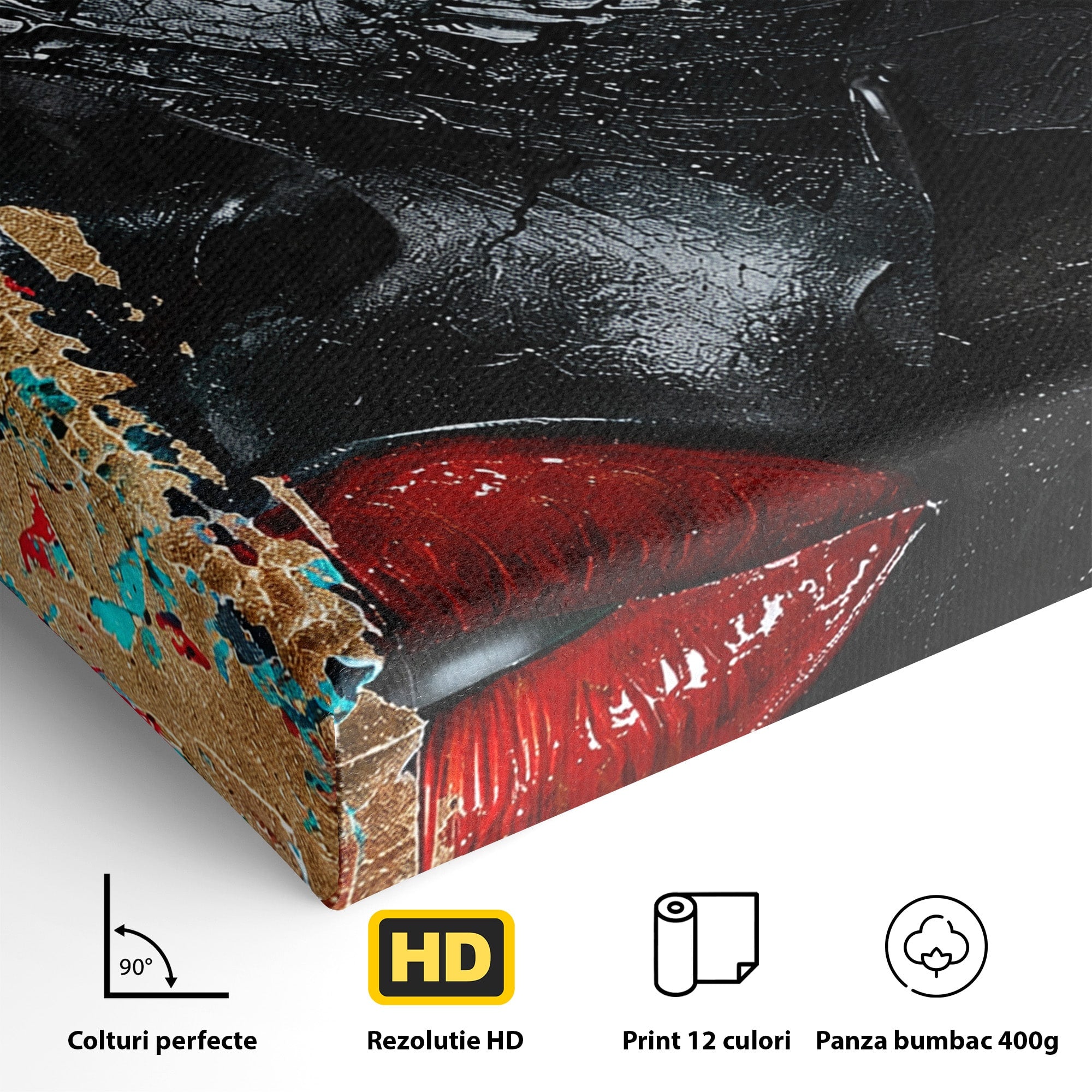 Tablou Canvas Premium LuxCanva® GV1051, Frumusete Rupta, Portret, Abstract, Modern, Emotie, Living, Culori Vibrante