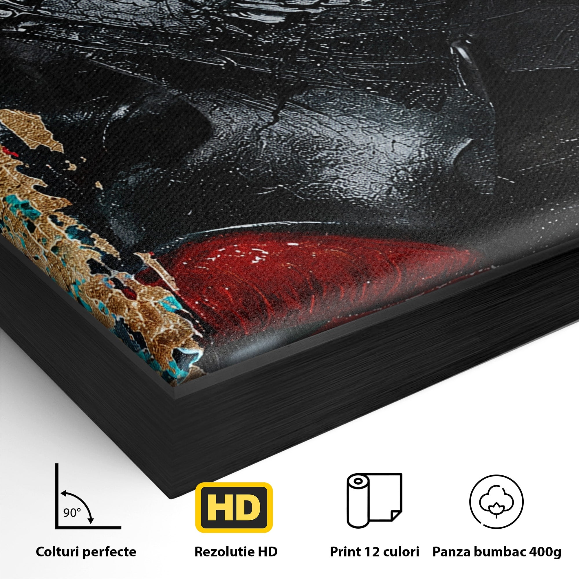 Tablou Canvas Premium LuxCanva® GV1051, Frumusete Rupta, Portret, Abstract, Modern, Emotie, Living, Culori Vibrante