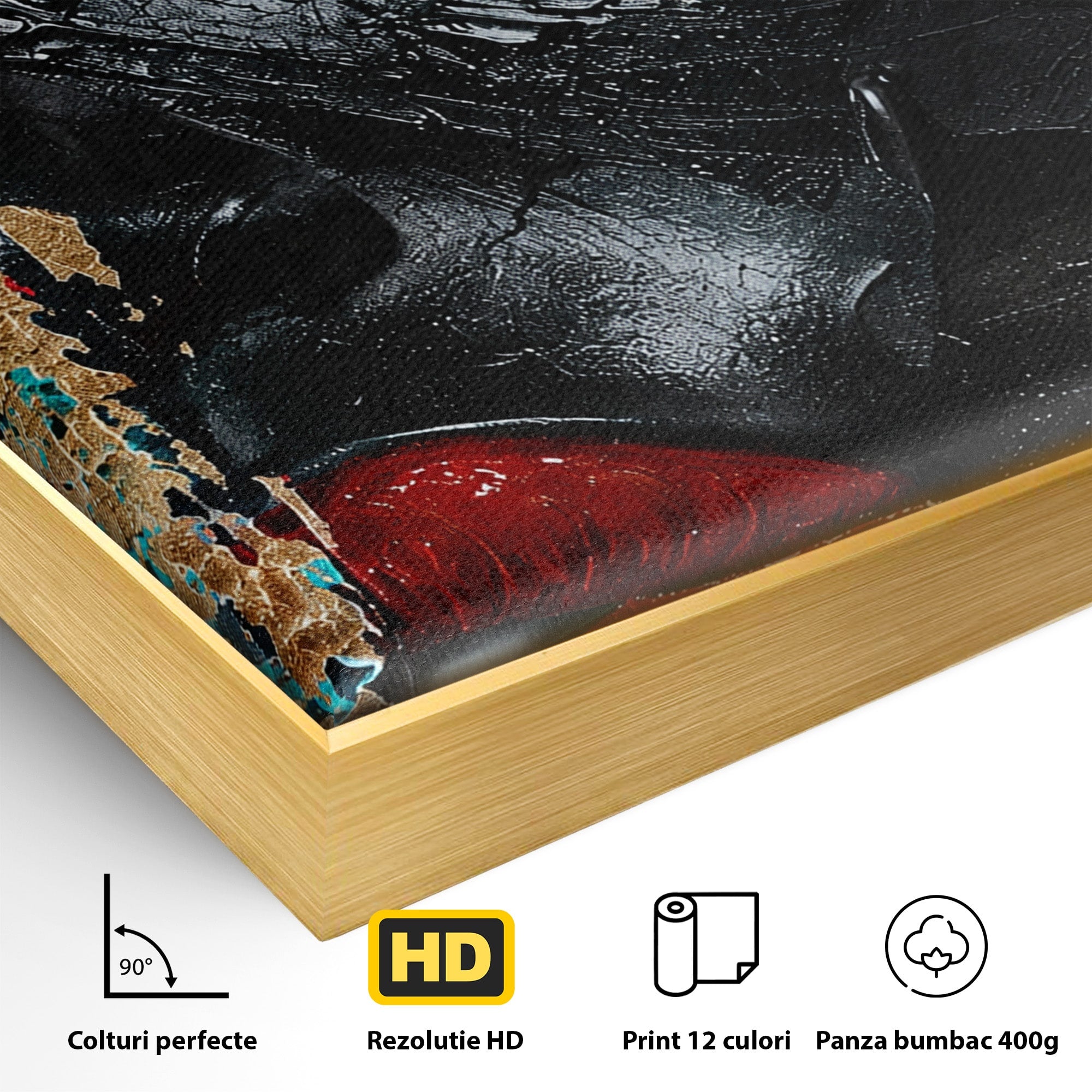 Tablou Canvas Premium LuxCanva® GV1051, Frumusete Rupta, Portret, Abstract, Modern, Emotie, Living, Culori Vibrante