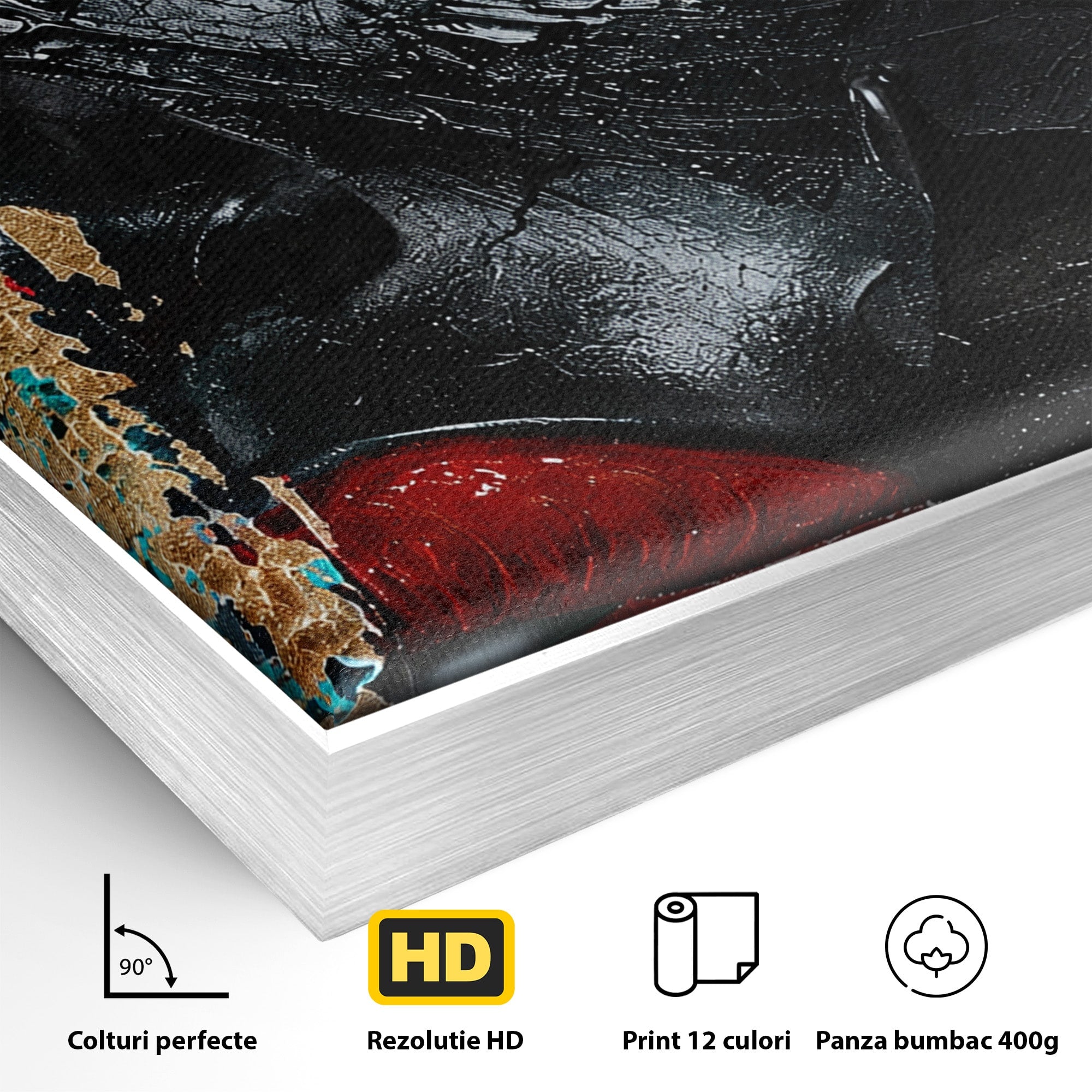 Tablou Canvas Premium LuxCanva® GV1051, Frumusete Rupta, Portret, Abstract, Modern, Emotie, Living, Culori Vibrante