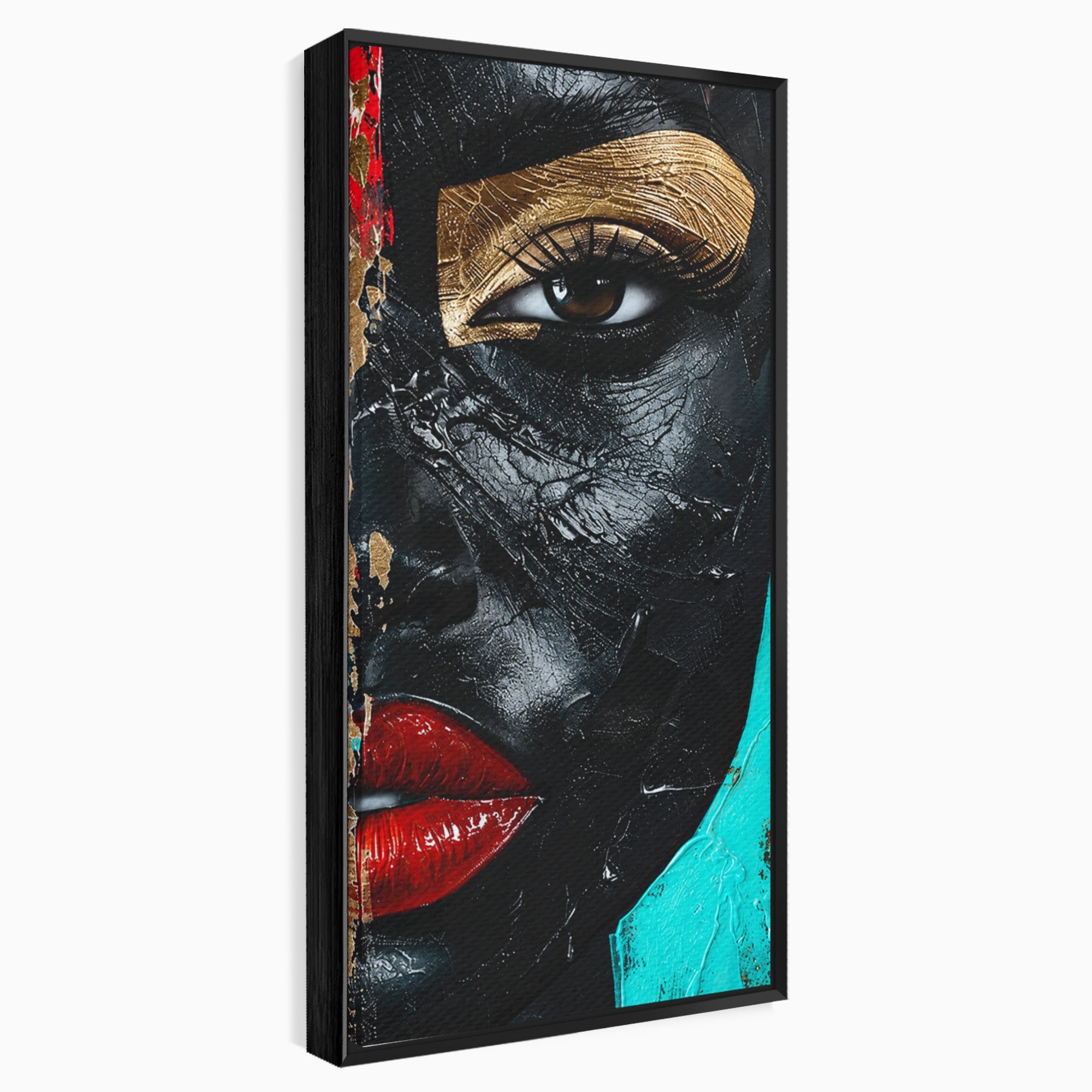 Tablou Canvas Premium LuxCanva® GV1051, Frumusete Rupta, Portret, Abstract, Modern, Emotie, Living, Culori Vibrante