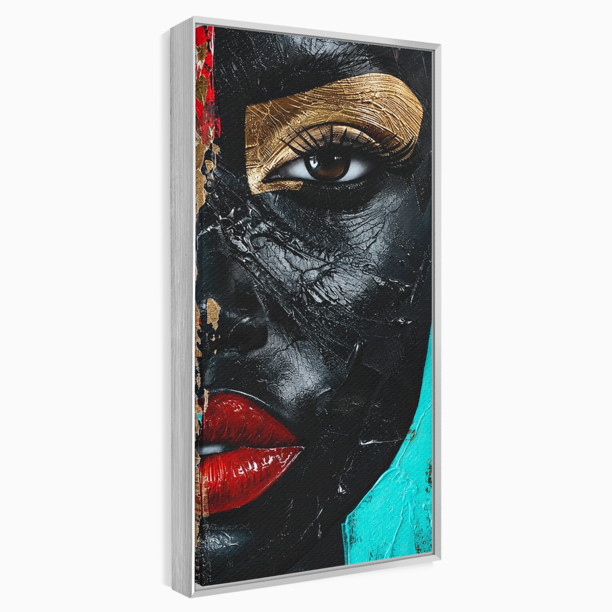 Tablou Canvas Premium LuxCanva® GV1051, Frumusete Rupta, Portret, Abstract, Modern, Emotie, Living, Culori Vibrante
