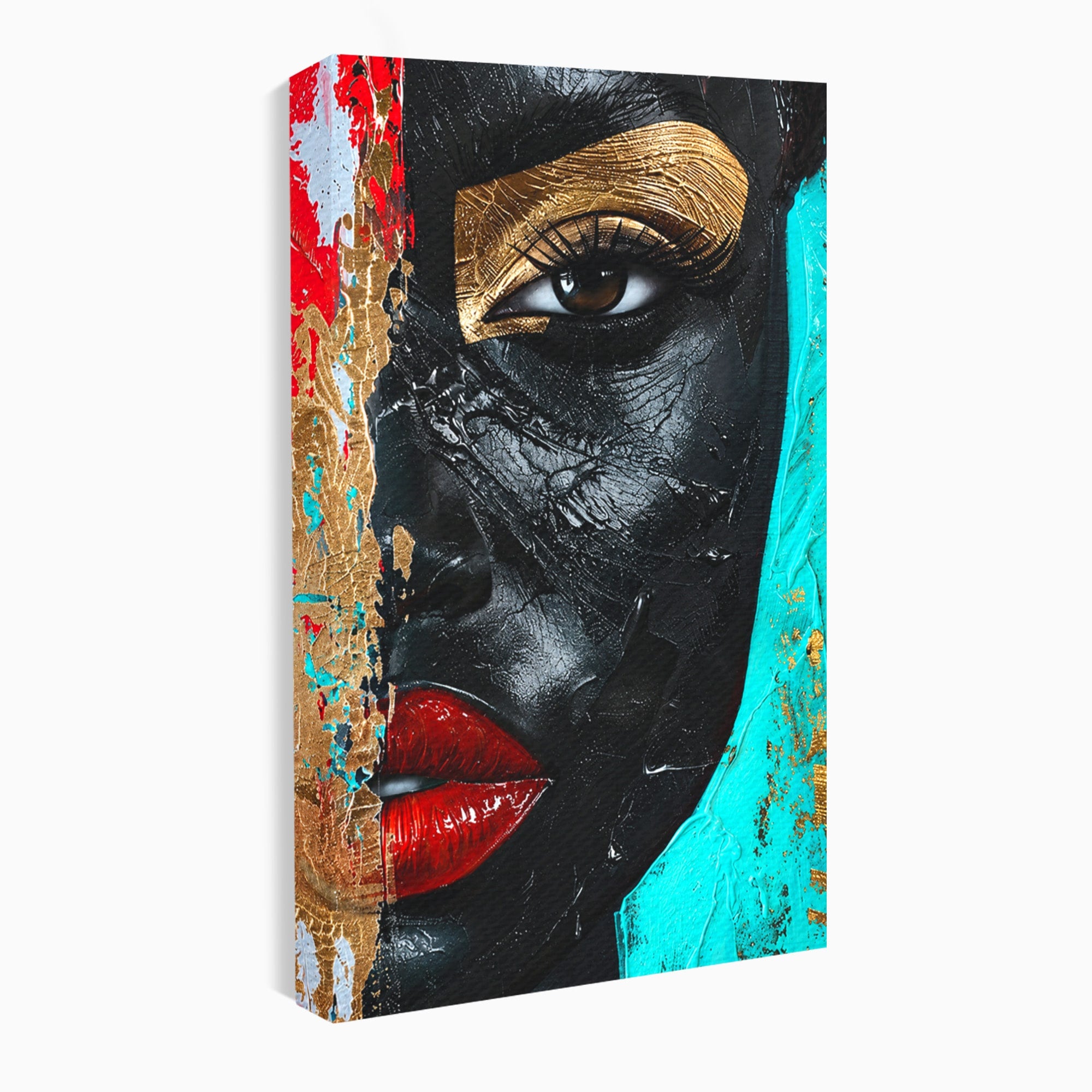 Tablou Canvas Premium LuxCanva® GV1051, Frumusete Rupta, Portret, Abstract, Modern, Emotie, Living, Culori Vibrante