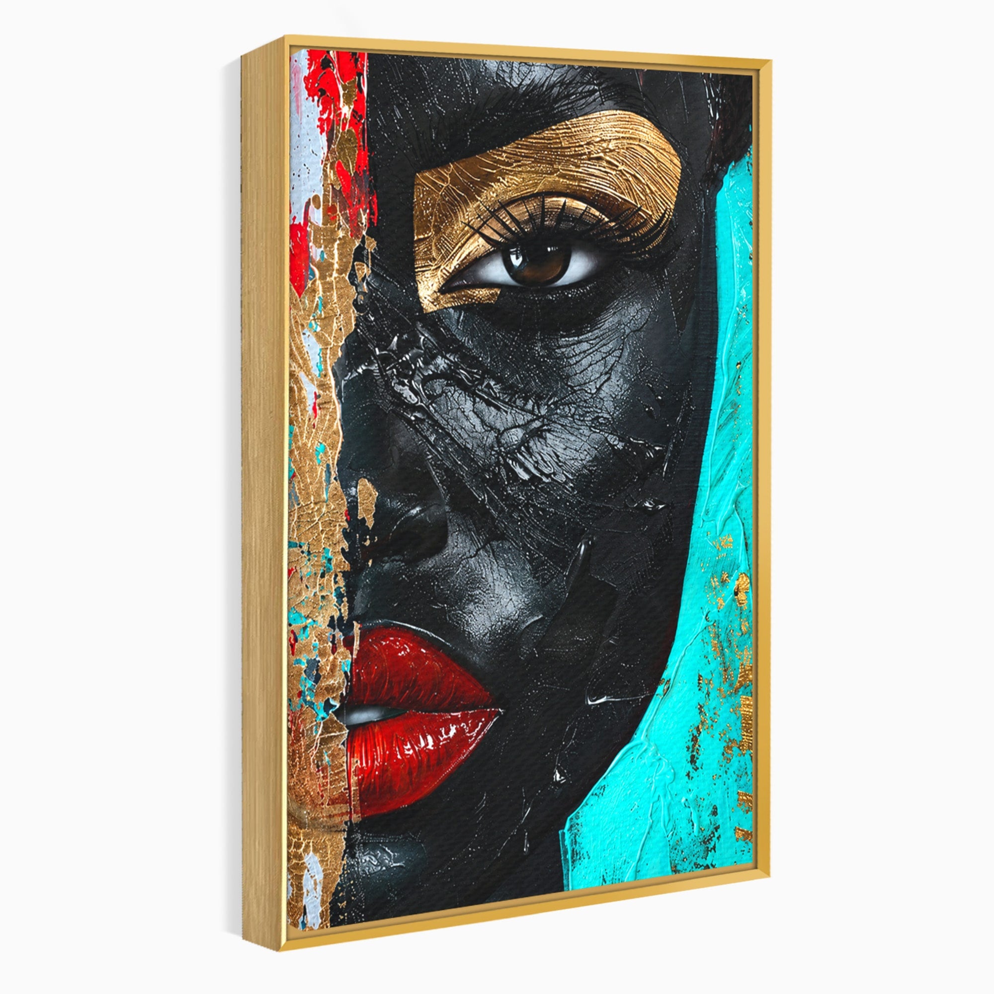 Tablou Canvas Premium LuxCanva® GV1051, Frumusete Rupta, Portret, Abstract, Modern, Emotie, Living, Culori Vibrante