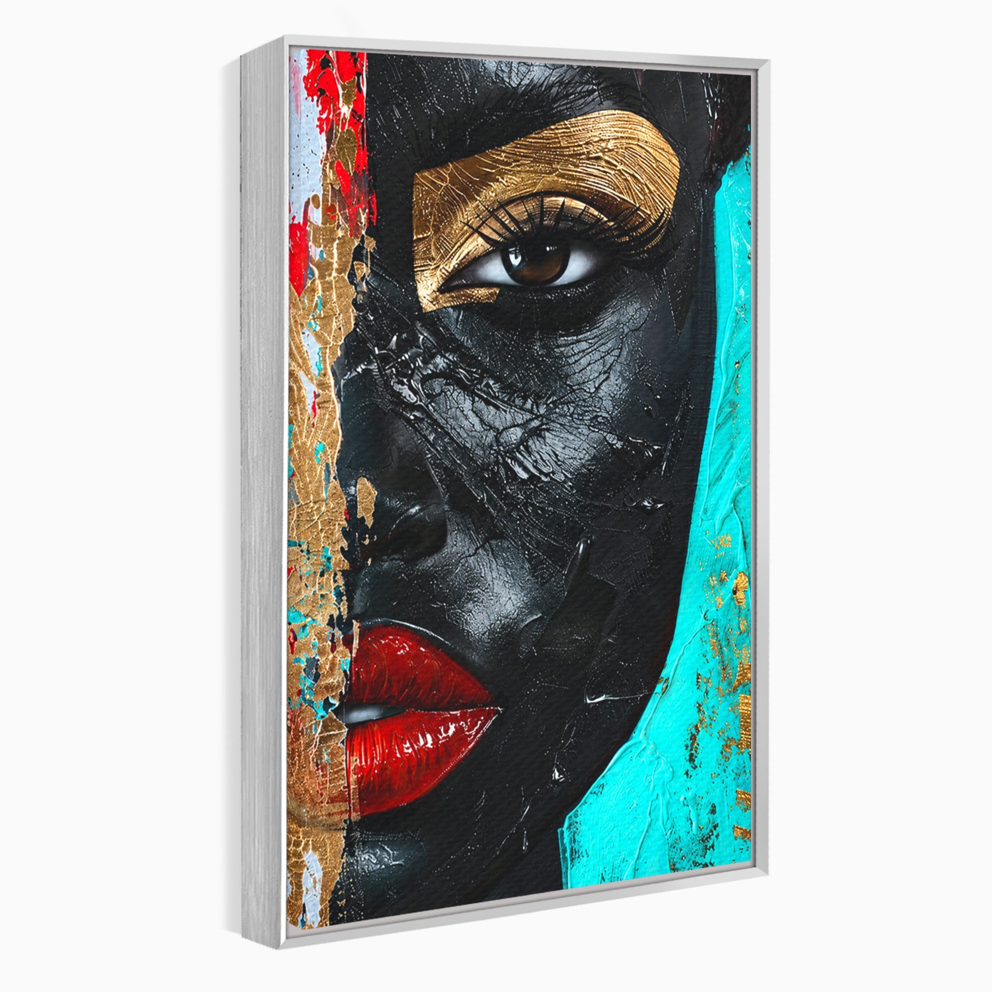 Tablou Canvas Premium LuxCanva® GV1051, Frumusete Rupta, Portret, Abstract, Modern, Emotie, Living, Culori Vibrante